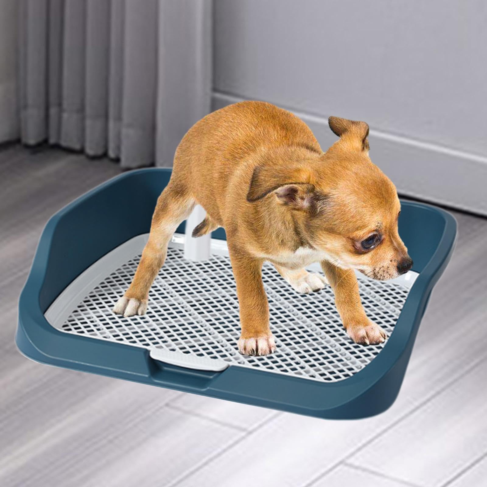 B Baosity Bandeja Sanitaria para Perros con Poste Guía Bandeja de Entrenamiento para Cachorros Rejilla de Malla Bandeja Higiénica para Conejos Material PP