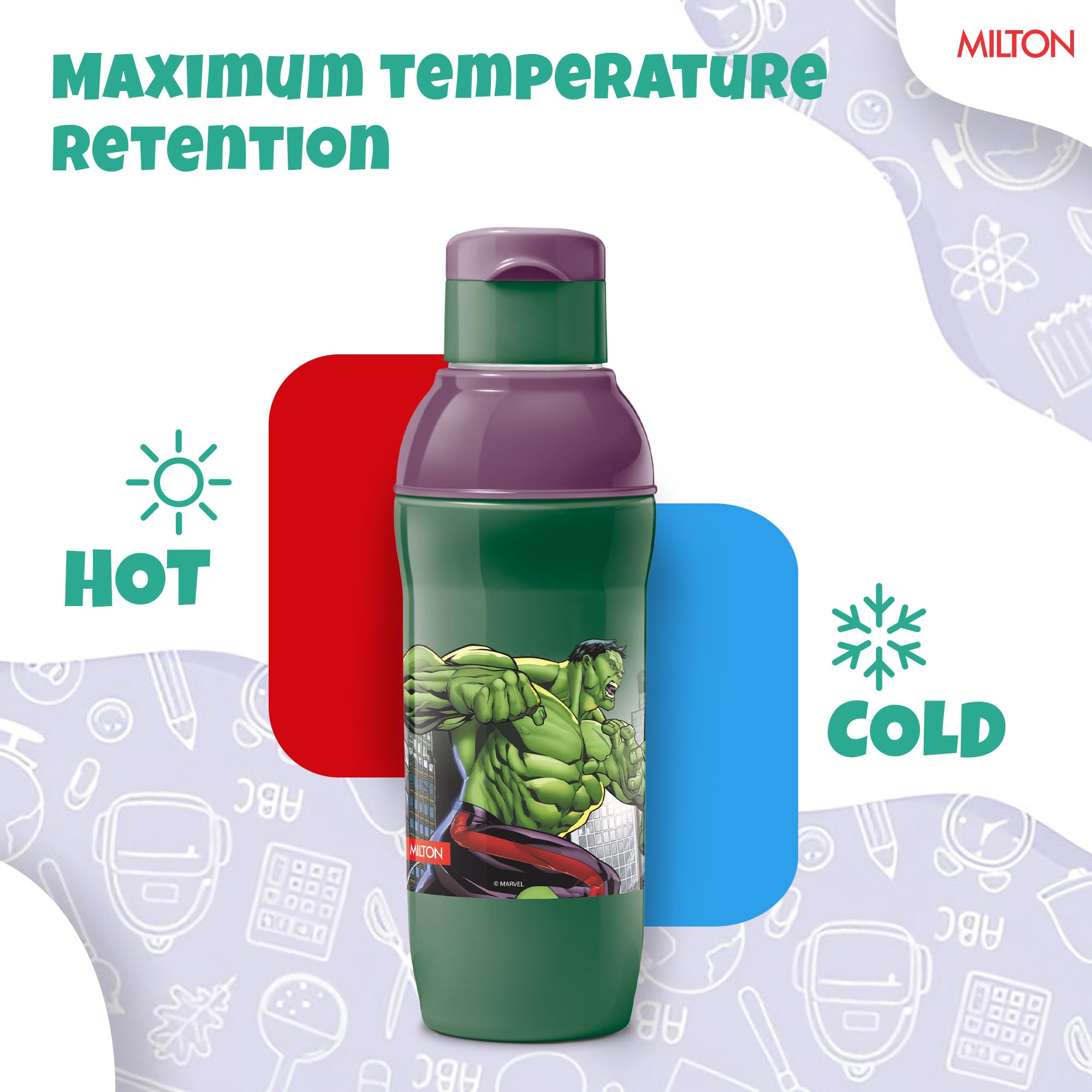 Milton Marvel Water Bottle - Hulk Print -3
