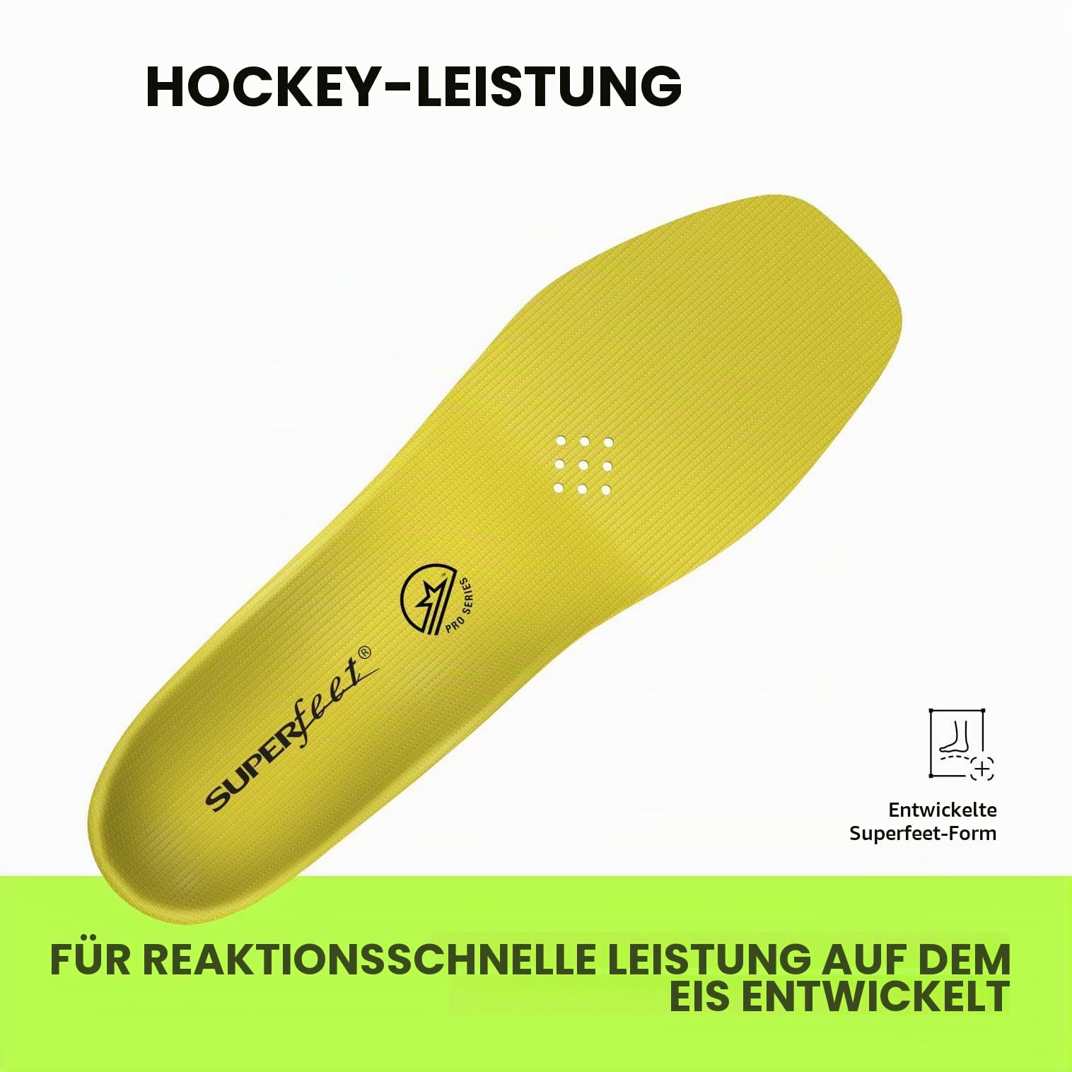 Superfeet Hockey Leistung Einlegesohlen, Schlittschuhgröße EU 45-46.5 | Einlagen für Hockey-Schlittschuhe, bis zu 11% bessere Beschleunigung & Kantenkontrolle, aus Karbonfaser
