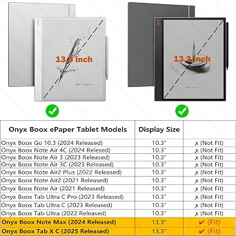 Case for Boox Note Max/Boox Tab X C,PU Leather Magnetic Cover