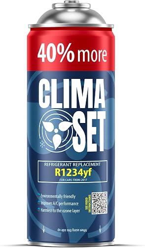 ClimaSet Recharge clim R1234yf + 3en1 gaz clim r1234yf - 2x235 g avec Tuyau, Manomètre et Adaptateur HP/LP - Climatisation - Climatiseur voiture - Recharge climatisation voiture - ECO - 5