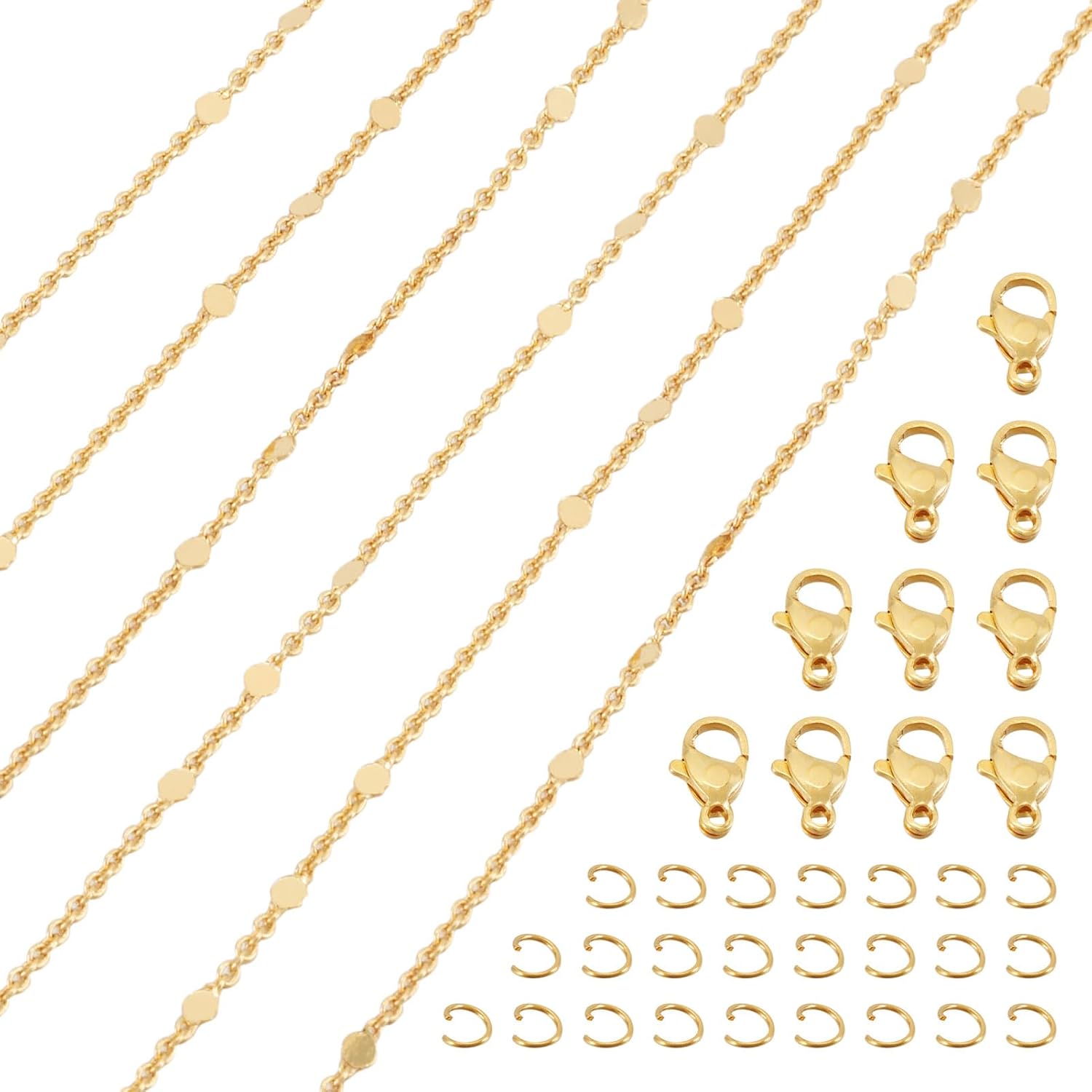 Pandahall 18K Gold Plated Heart Link Chain 16.4 Feet - Flat Oval Curb Soldered Jewelry Chain With Jump Rings and Lobster Claw Clasps for Bracelet Necklace Making - Image 2