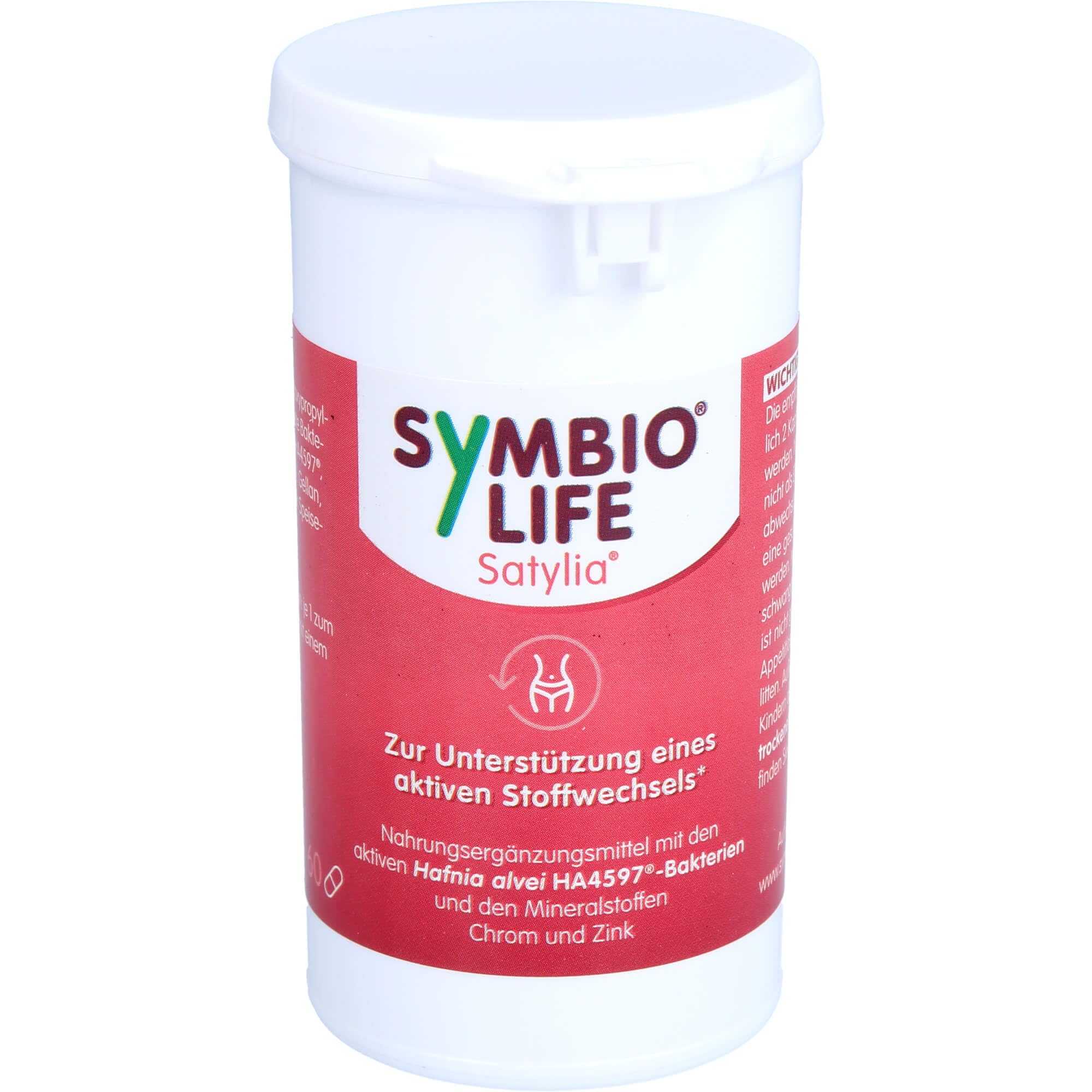 SymbioLife Satylia unterstützt den aktiven Stoffwechsel, 60 Kapseln | Mit Hafnia alvei HA4597, Chrom-Picolinat & Zink-Bisglycinat - vegan, glutenfrei, laktosefrei, magensäureresistent