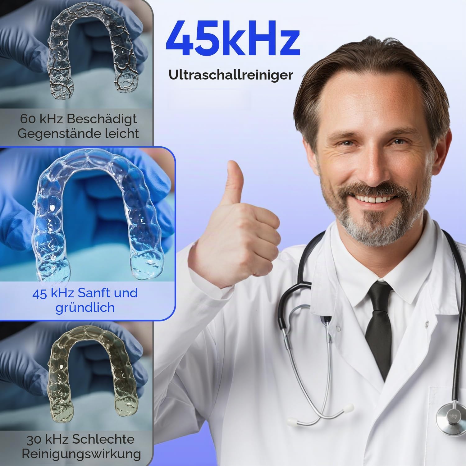 MySmile MS100 Ultraschallreinigungsgerät Zahnschiene mit UV Licht und Timer | 45 kHz, 4 UV, 2 Modi, 200ML, Handlich, Geräuscharm, für Zahnersatz, Mundschutz, Zahnbürstenköpfe, Aligner, Jetzt Schwarz