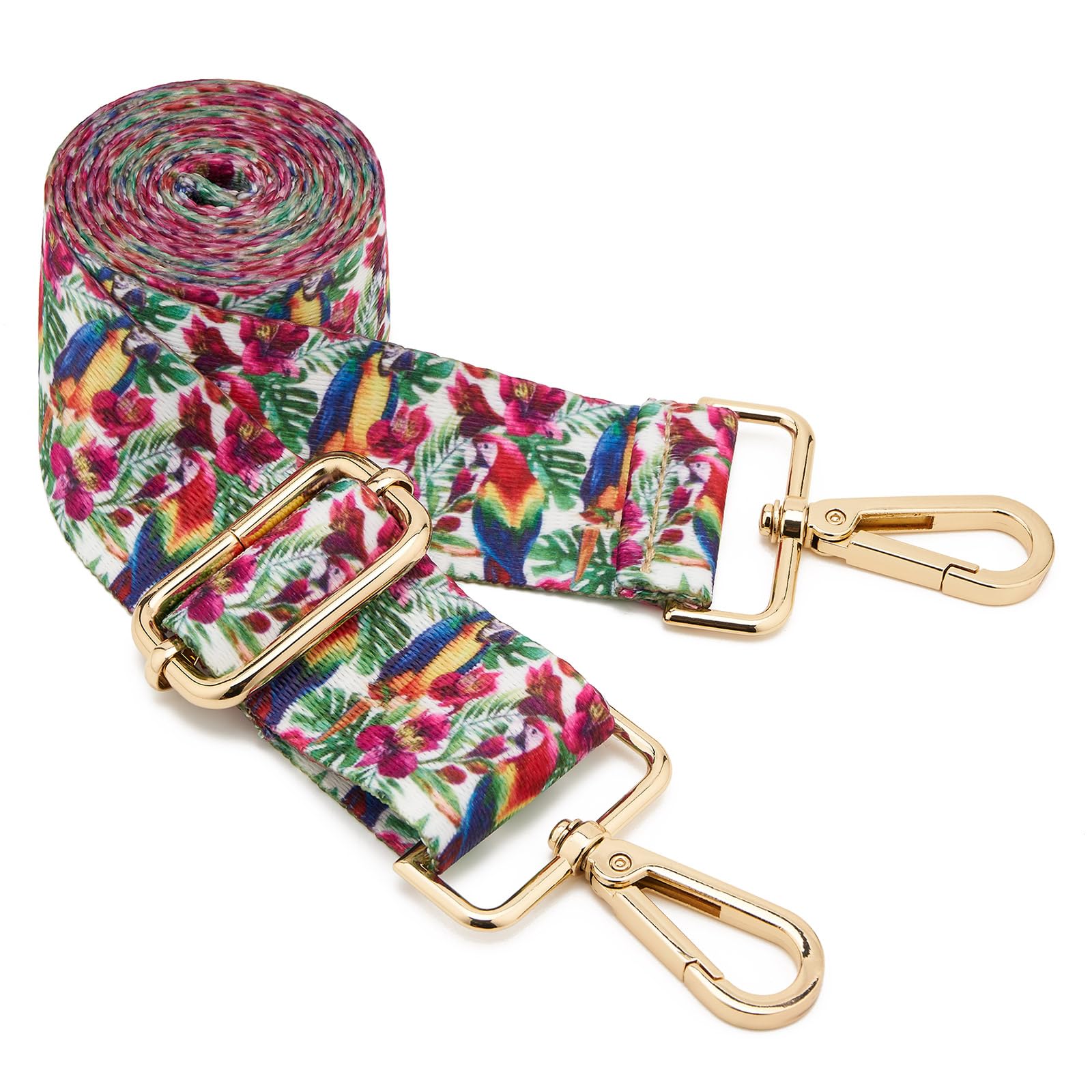 ZOOEASS Wide Shoulder Strap Adjustable Replacement Belt Guitar Style Crossbody Bag Handbag Strap Multicolor Canvas Straps(Wide:1.5in)(Color44)