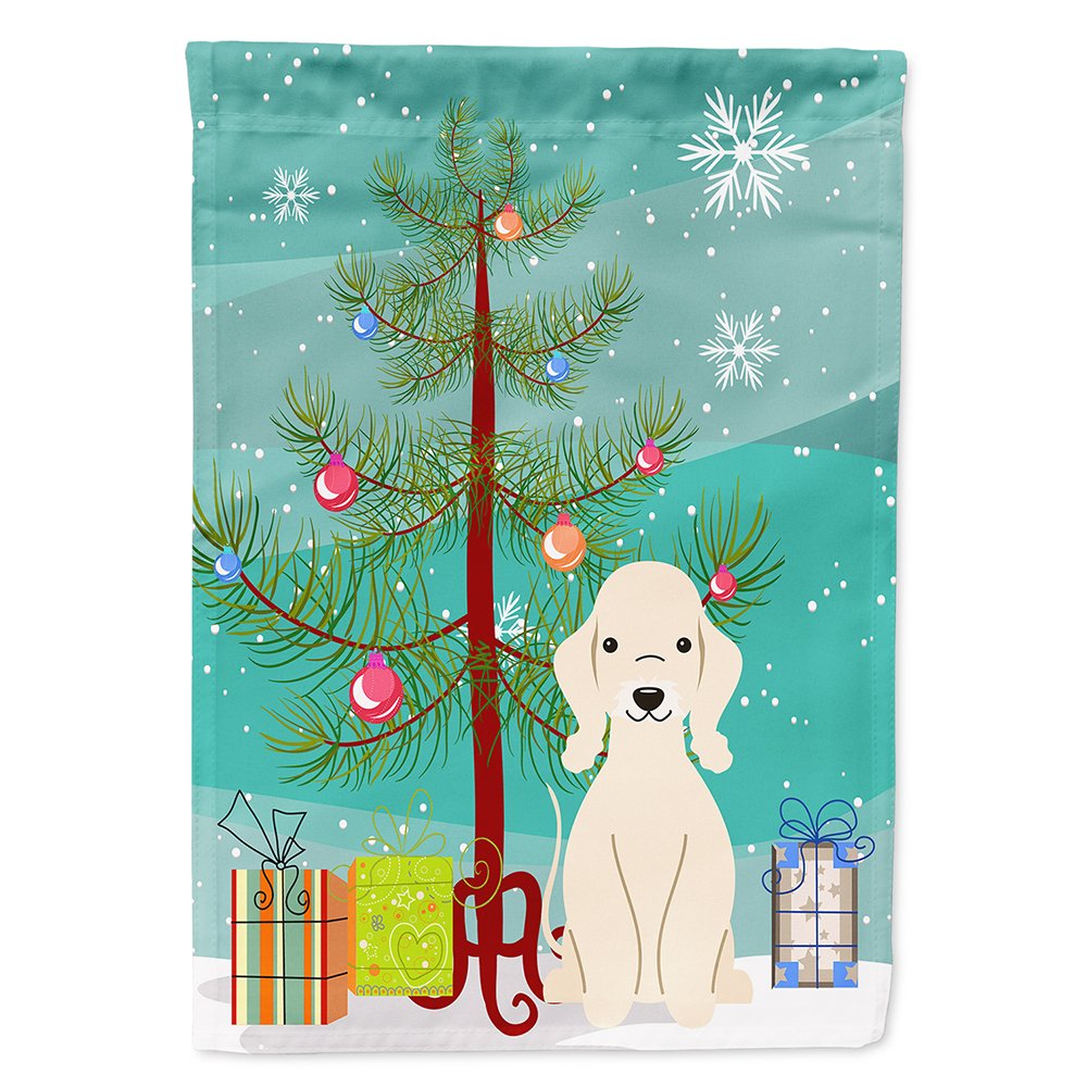 Drapeau Bedlington Terrier Sandy Merry Christmas pour embellir votre jardin en hiver