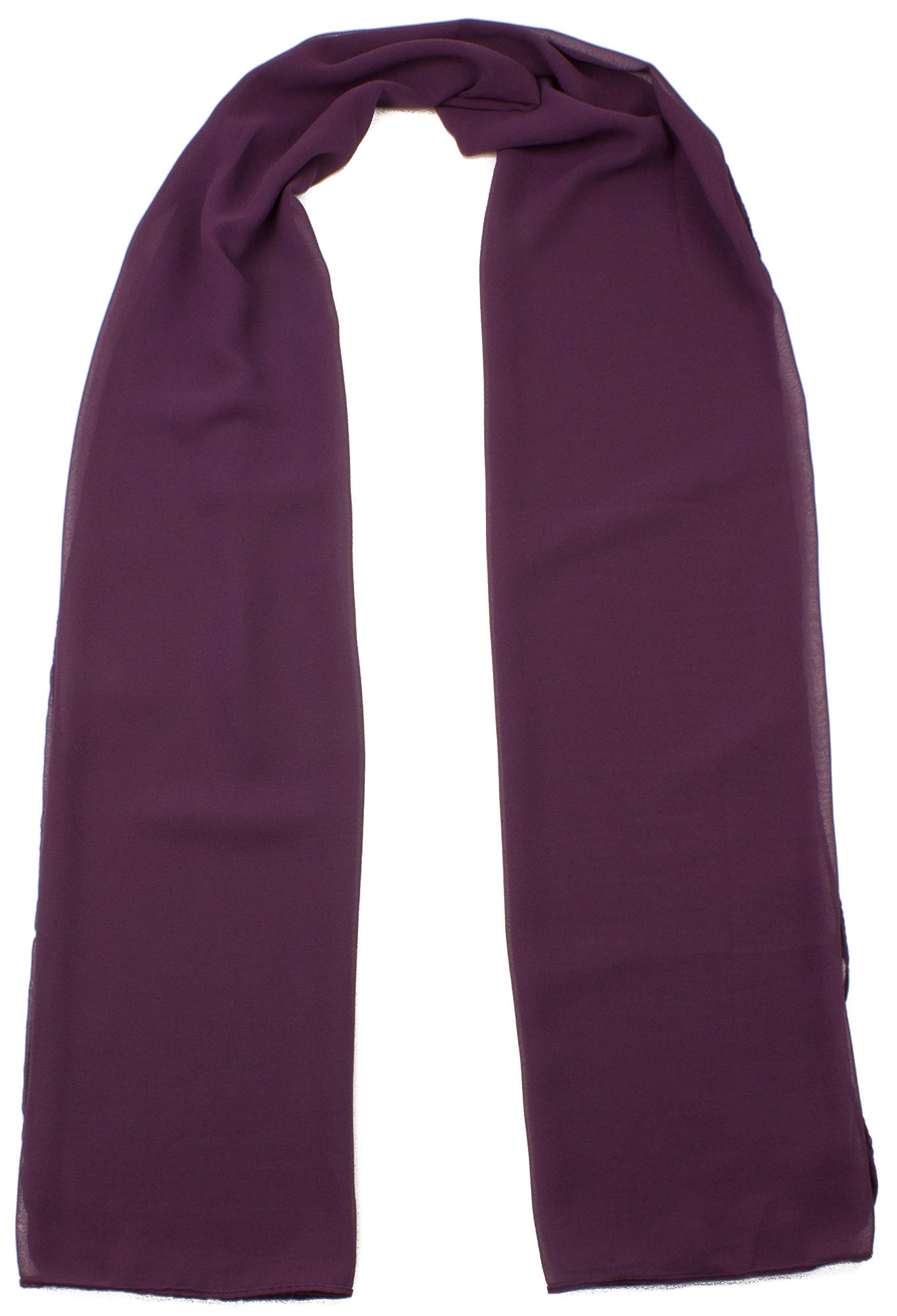 Mytoptrendz® Women's Long Large Plain Shawl Scarf Chiffon Wraps Finishing Touch for Wedding Evening Party (Plum Purple)