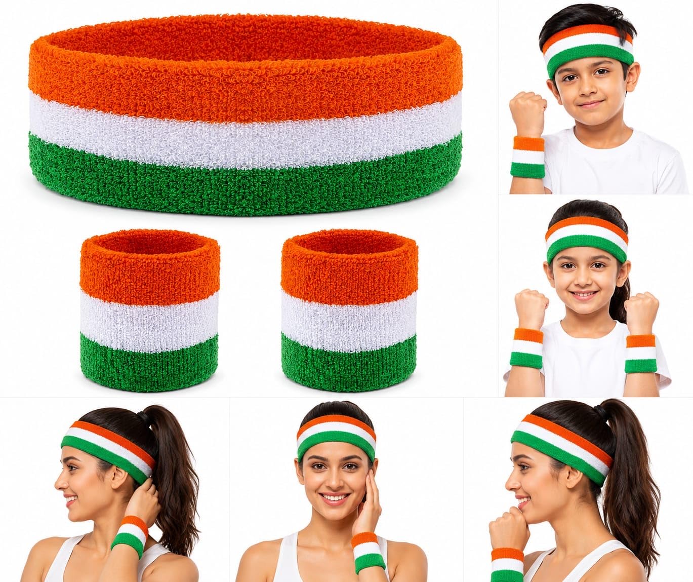 Lai Lai Independence Day Band Tiranga Indian Wrist Band Tricolor Bracelet And Tricolour Indian Print Head Band Independence Day Republic Day Celebrations Unisex Free Size for Kids And Adults-image-38