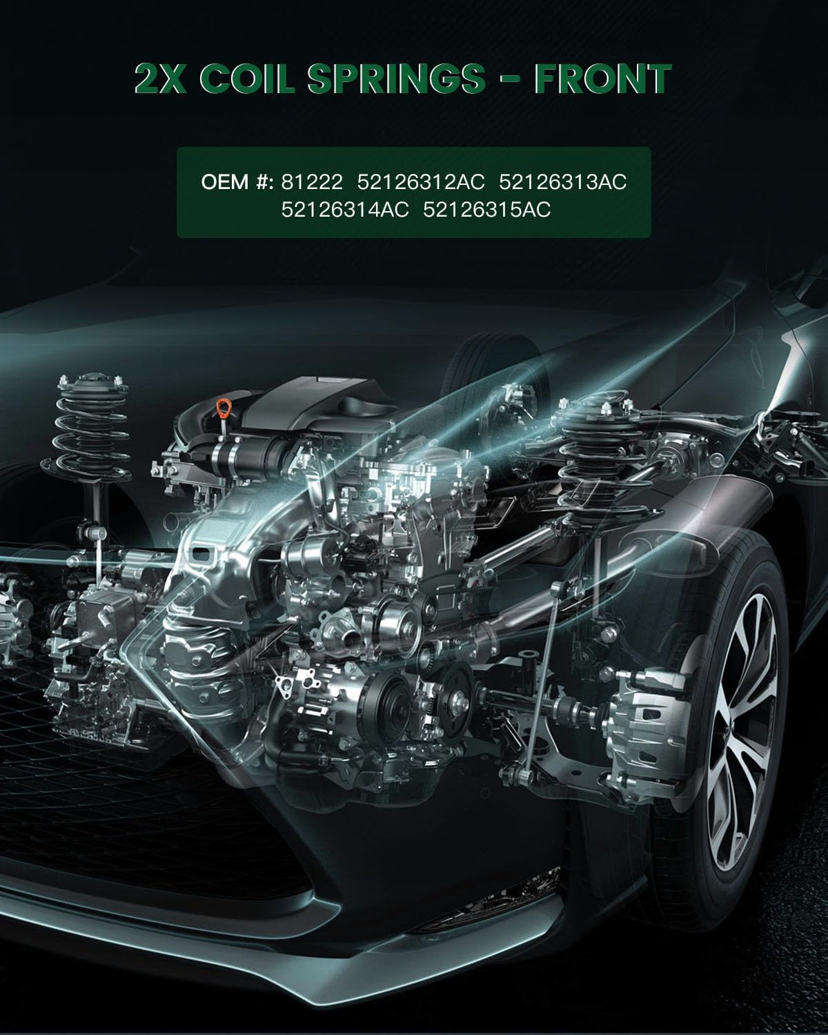 SCITOO 2Pcs Front Suspension Coil Spring Set Fits 2007 2008 2009 2010 2011 2012 2013 2014 2015 2016 2017 for Jeep Wrangler with 81222 52126312AC Coil Springs