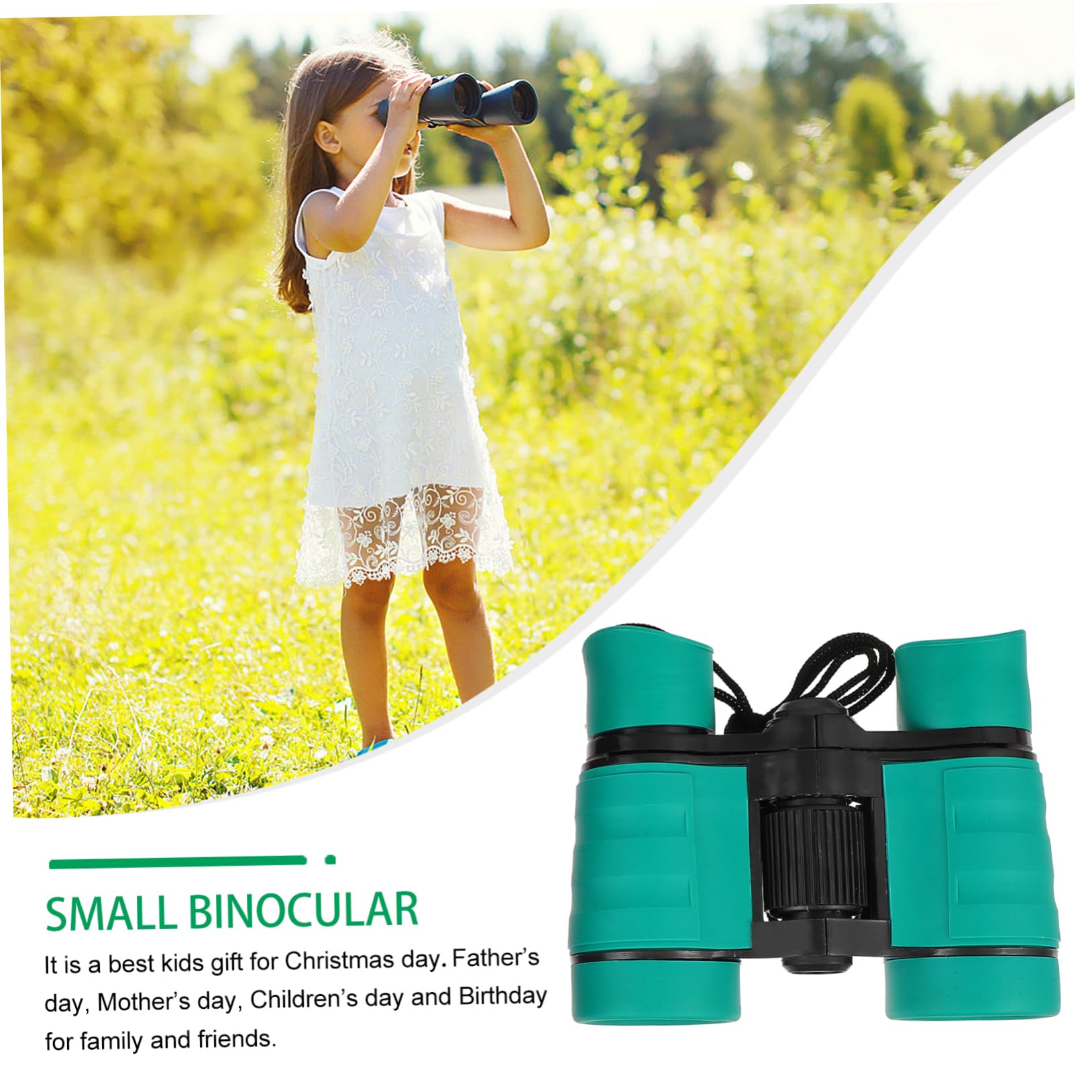 OSALADI 3piezas Prismáticos Compactos Niño Niña Binoculares Portátiles De Alta Definición para Observación De Aves y Actividades Al Aire Verano y Excursiones