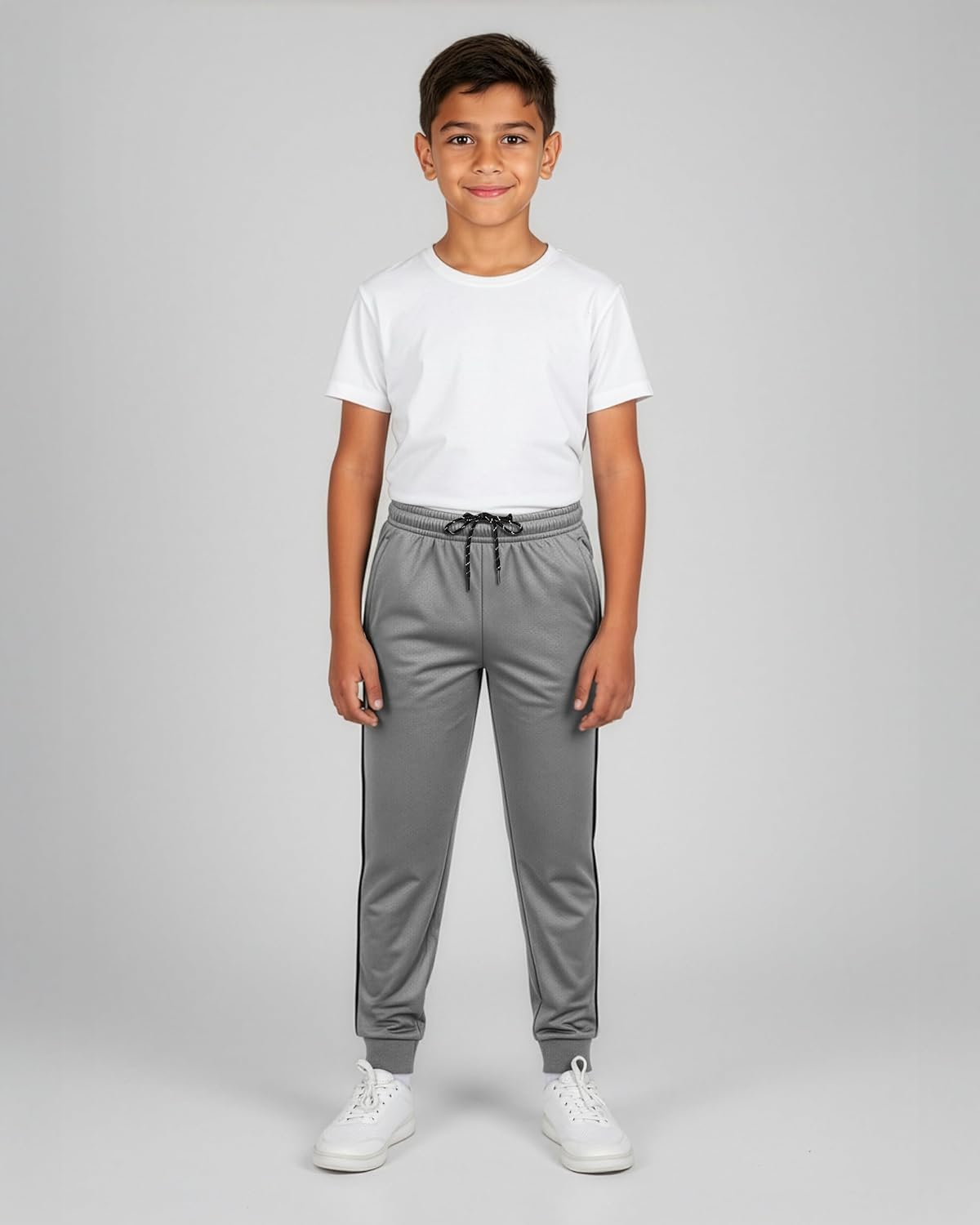 Real Essentials 3 Pack: Boy's Mesh Jogger Sweatpants - Youth Kids Baseball Football Athletic Pants with Pockets - Image 3