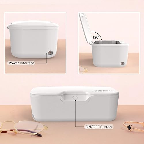 Miniatura 7 de KAERSIDUN Limpiador ultrasónico 550 limpiador ultrasónico de gafas con tanque SUS 304 48 KHz 25 W limpiador ultrasónico portátil de joyería para