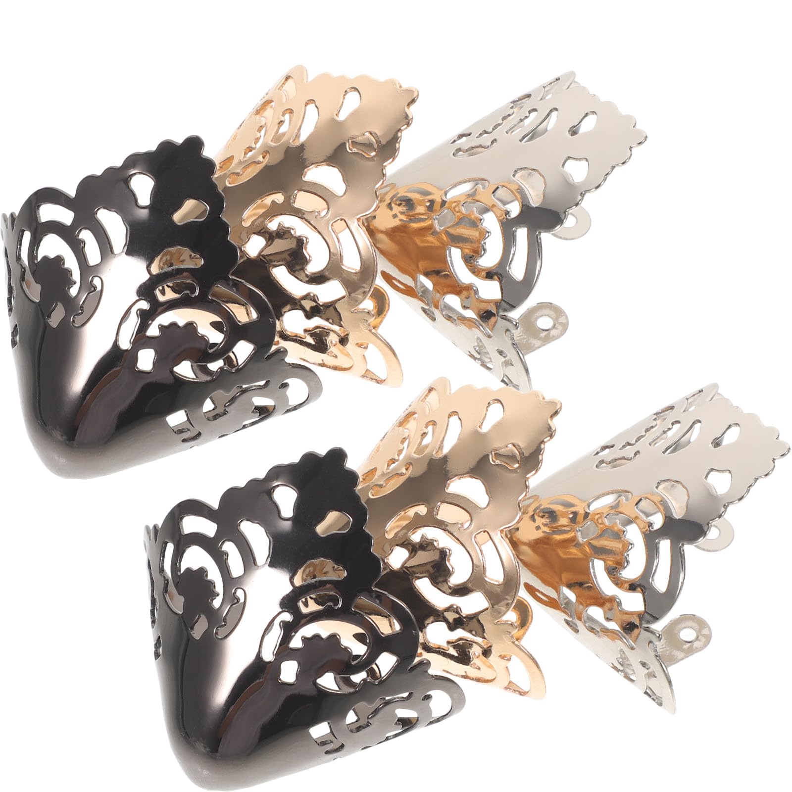 HOMSFOU High Heels Tip Caps Iron Metal Protector 3 Pairs Sturdy Shoe Covers for Party and Dance Shoes