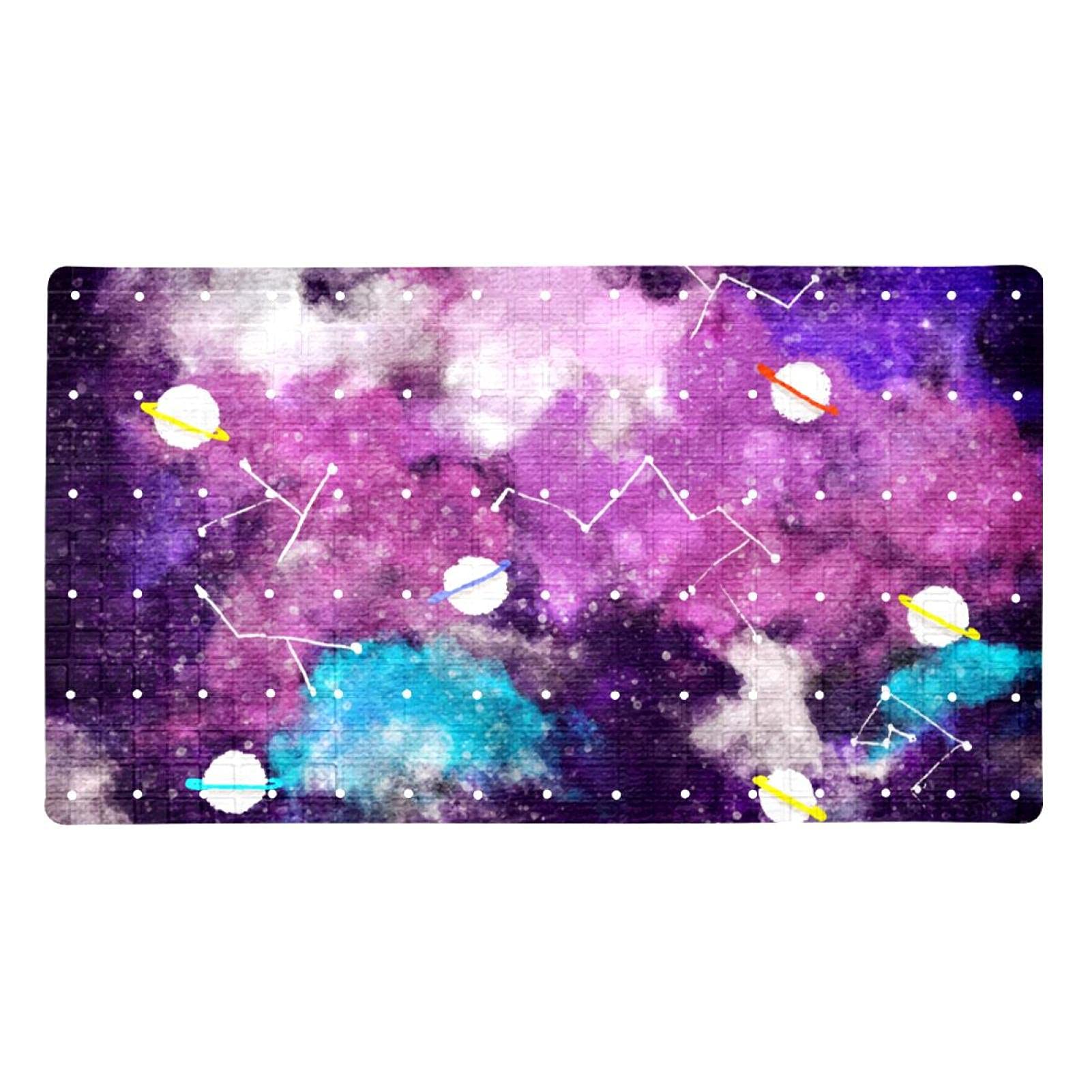 Alfombrillas de ducha infantiles fondo Galaxy para un baño divertido y seguro