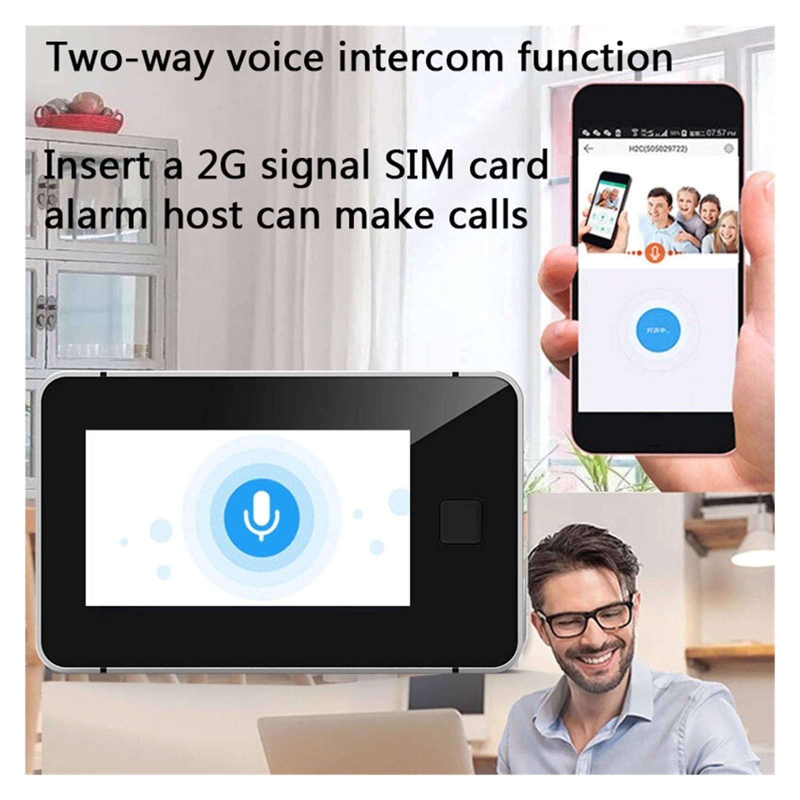 Sistema de Alarma, de Alarma Seguridad gsm SOS 433MHz inalámbrico antirrobo for el hogar con Sensor Movimiento Detector Sirena(Solar Siren)