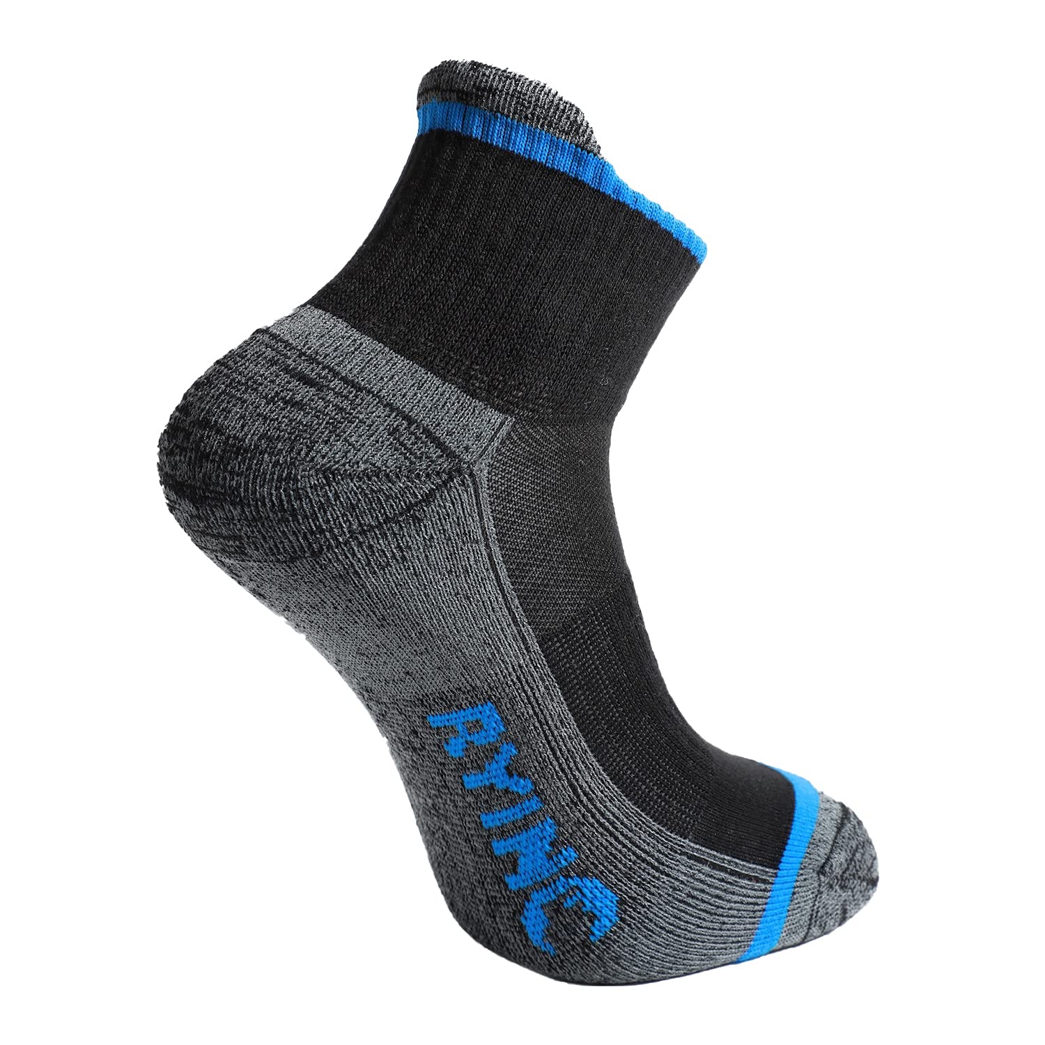 RYINO Mens Low Cut Walking/Work Ankle Socks Cushioned Heel Tab & Sole 6 Pair Size UK 6-11