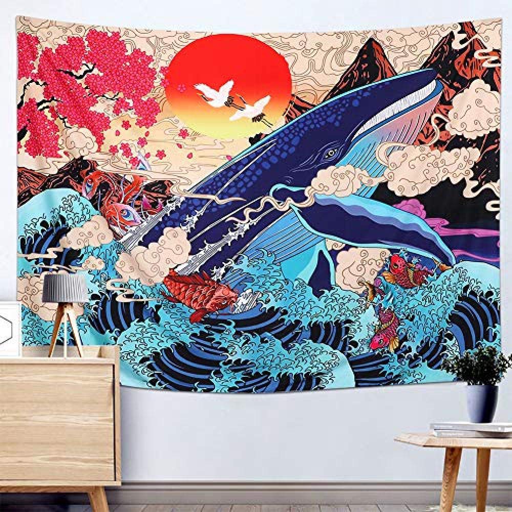 Amazon.co.jp: 日本の浮世絵タペストリー海の波鯉壁タペストリー大きな