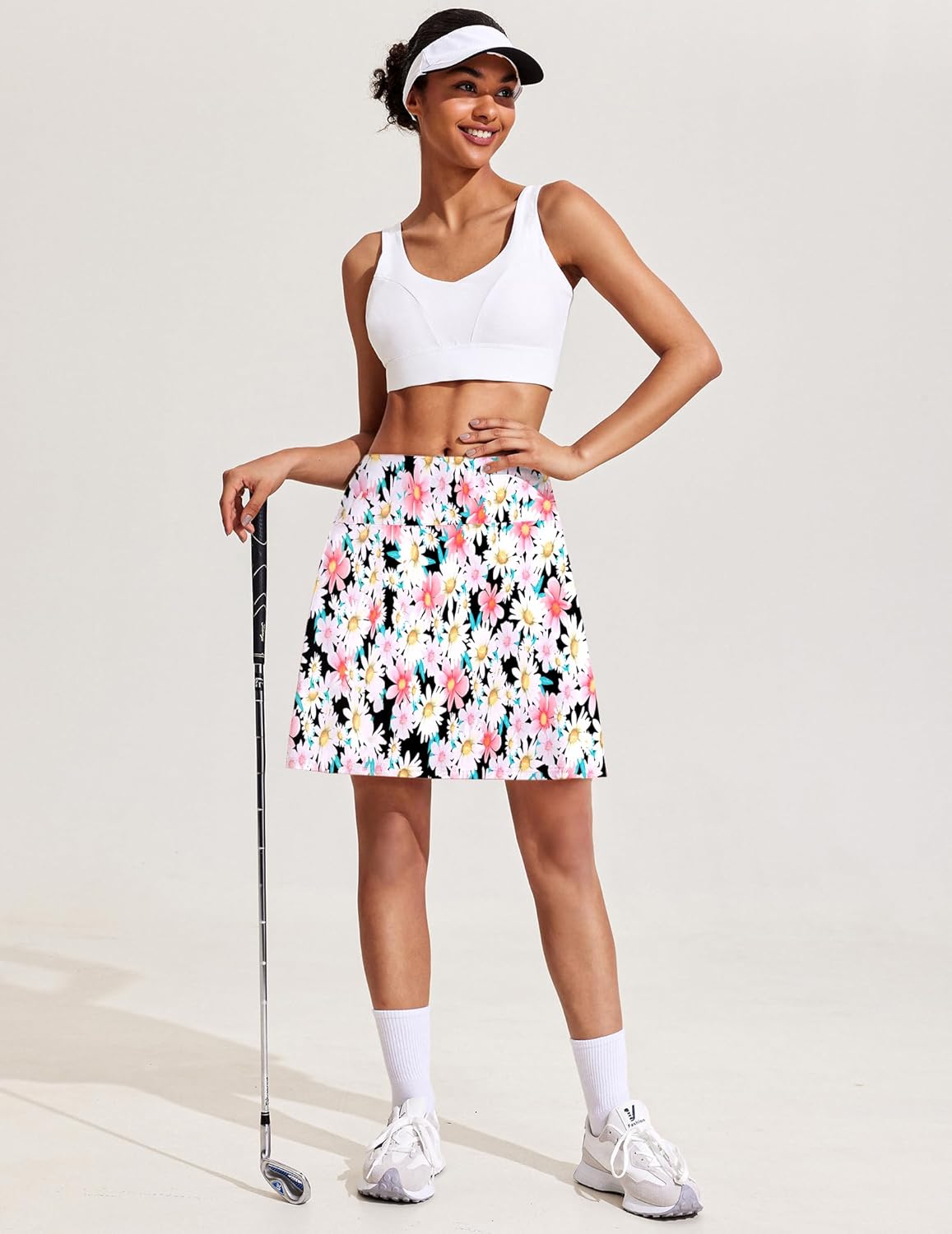 COOrun 18" Skorts for Women High Waist Golf Skirt Pleated Athletic Tennis Skorts with 4 Pockets Shorts Casual Modest Skirts - Image 2