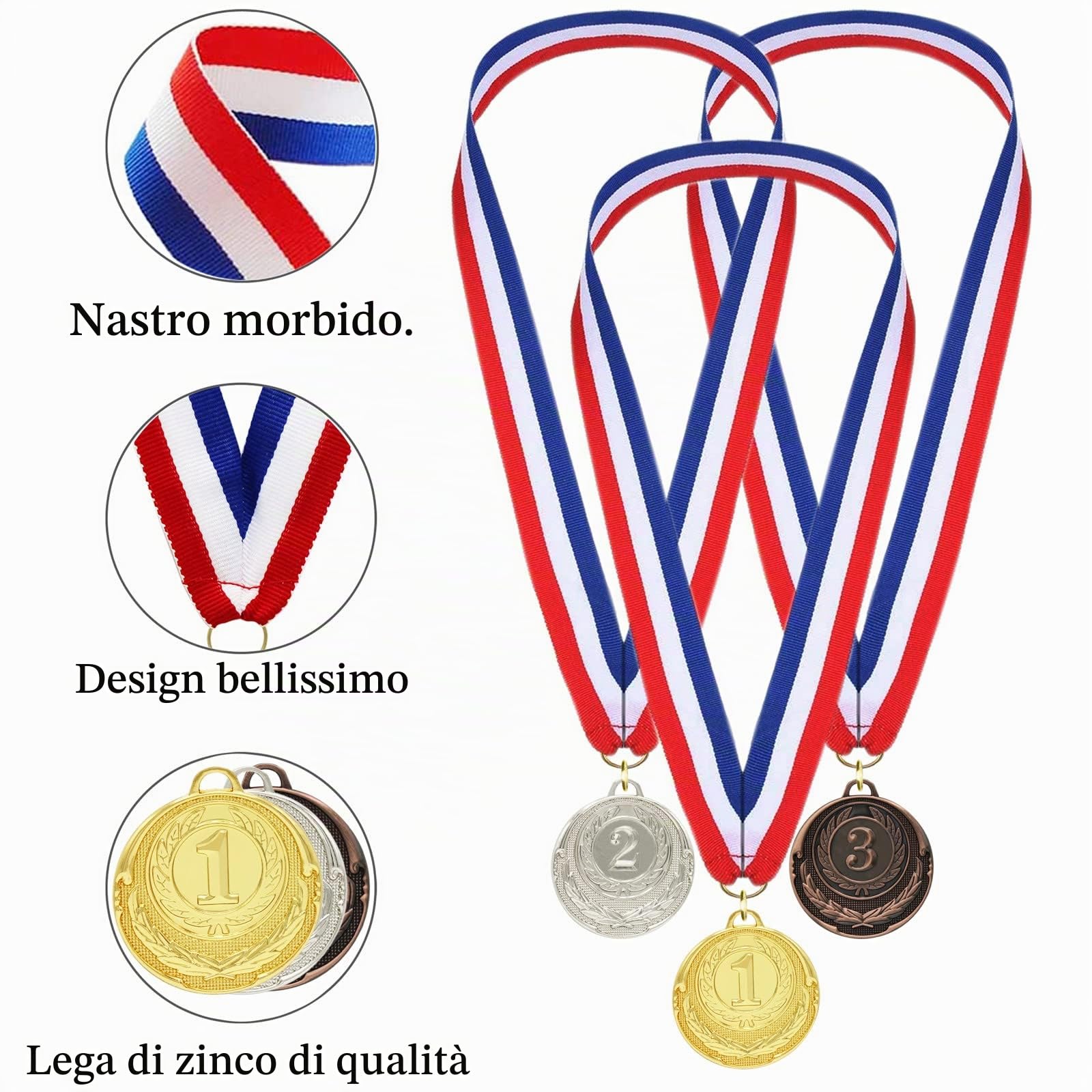 Medaglie Premiazioni Metallo,12 Pezzi Medaglie Bambini in Metallo,Medaglie Premiazioni,Medaglie Premiazioni Adulti,per Bambini, Trofeo, Vittoria, Giocattoli, Sport, Festa a Tema, Compleanno