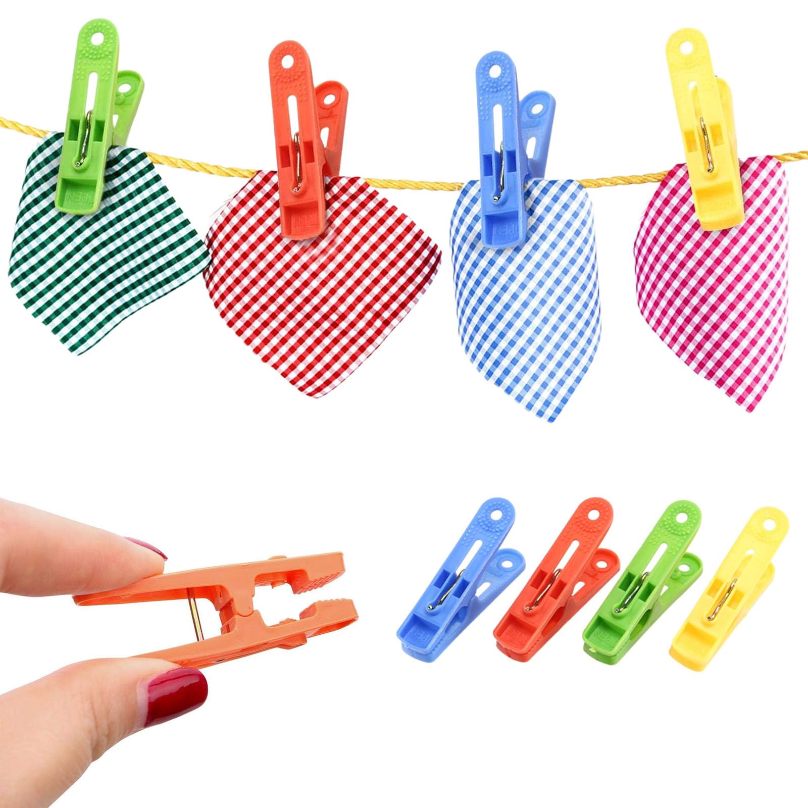 VILEDA Soft Peg, Mollette da Bucato, con Impugnatura Morbida, con Molla Zincata, Resina, Multicolore, 3 x 1.8 x 8.5 cm | 20 pezzi