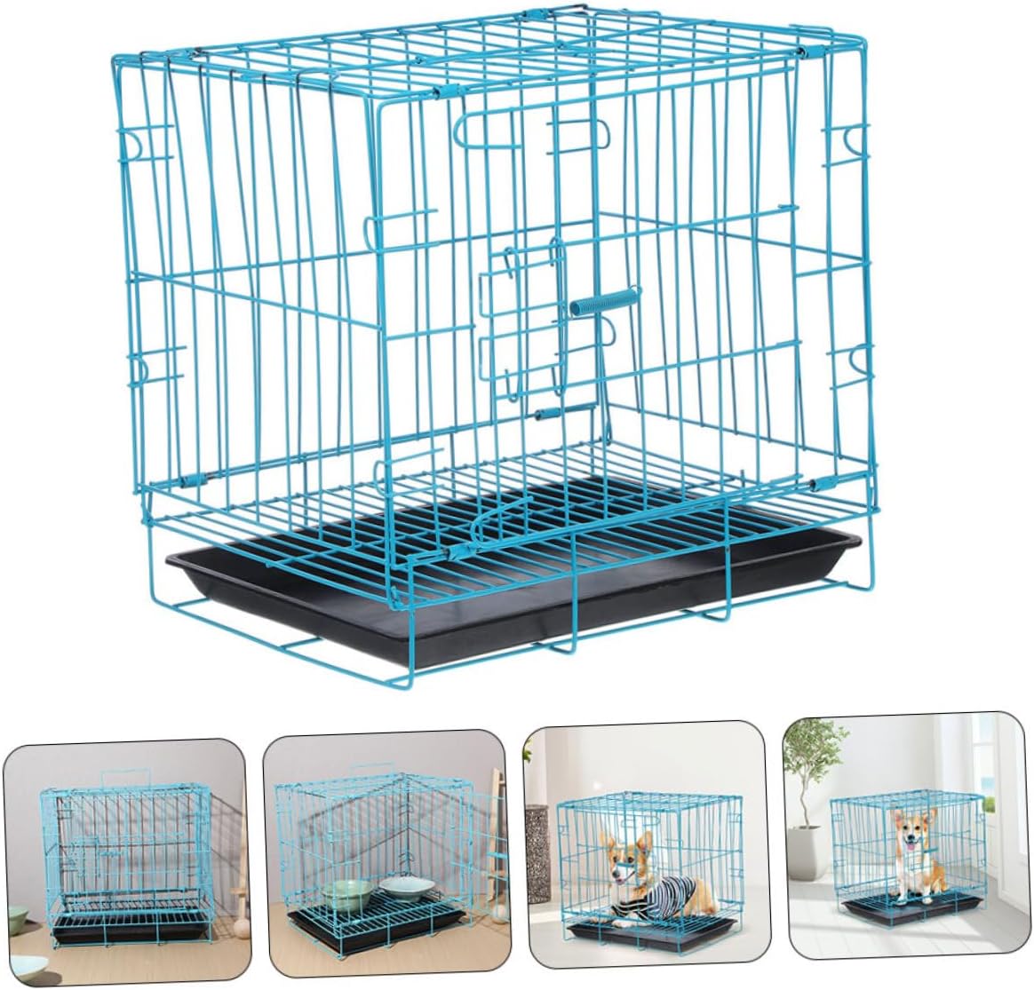 POPETPOP Cat Cage Pet Carrier Bunny Travel Carrier Metal Cage Spacious for Travel