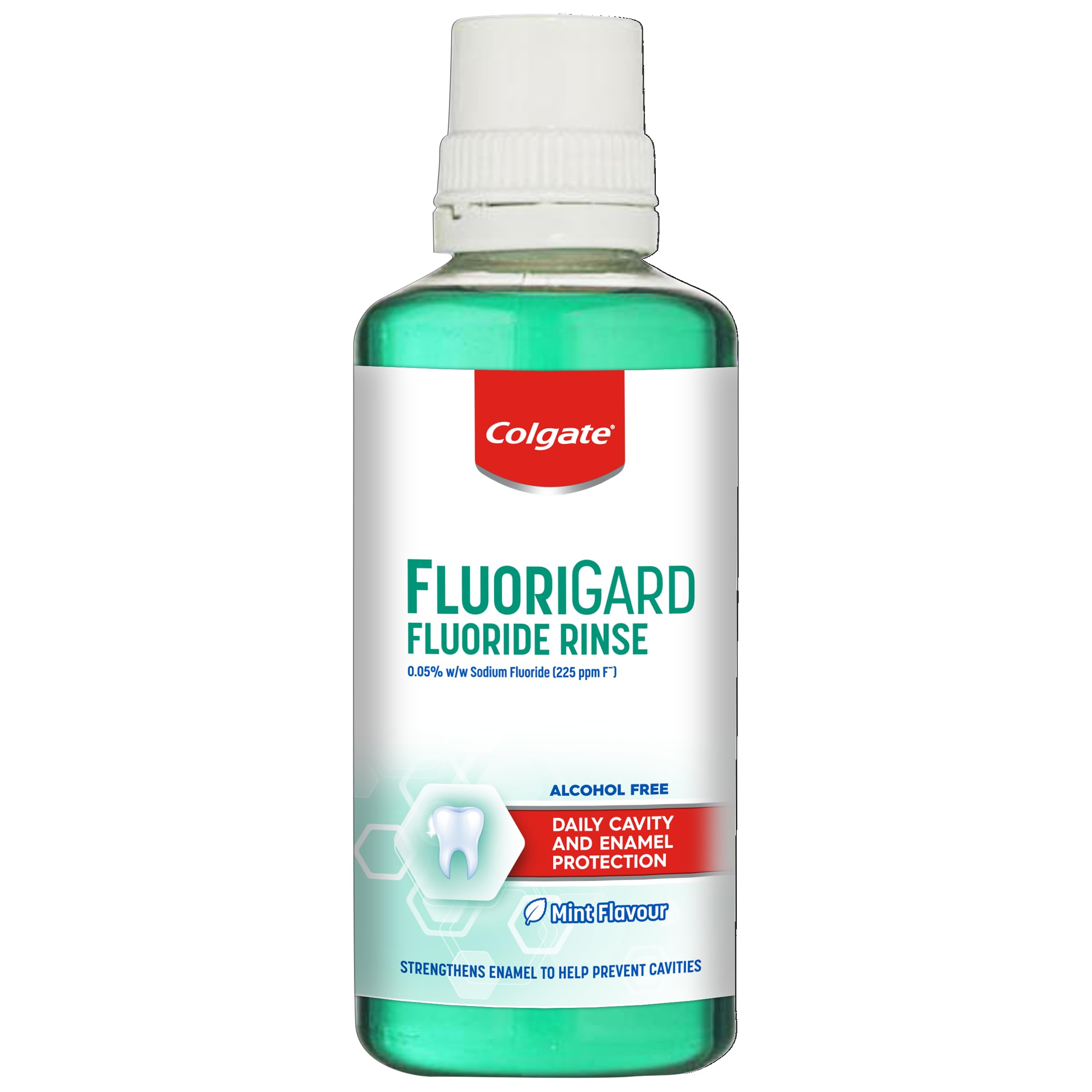 Fluorigard Fluoride Rinse (Alcohol Free) Mouthwash 400 ml, Prevents Tooth Decay, Strengthens Enamel, Prevents Mineral Loss, Mint Flavour