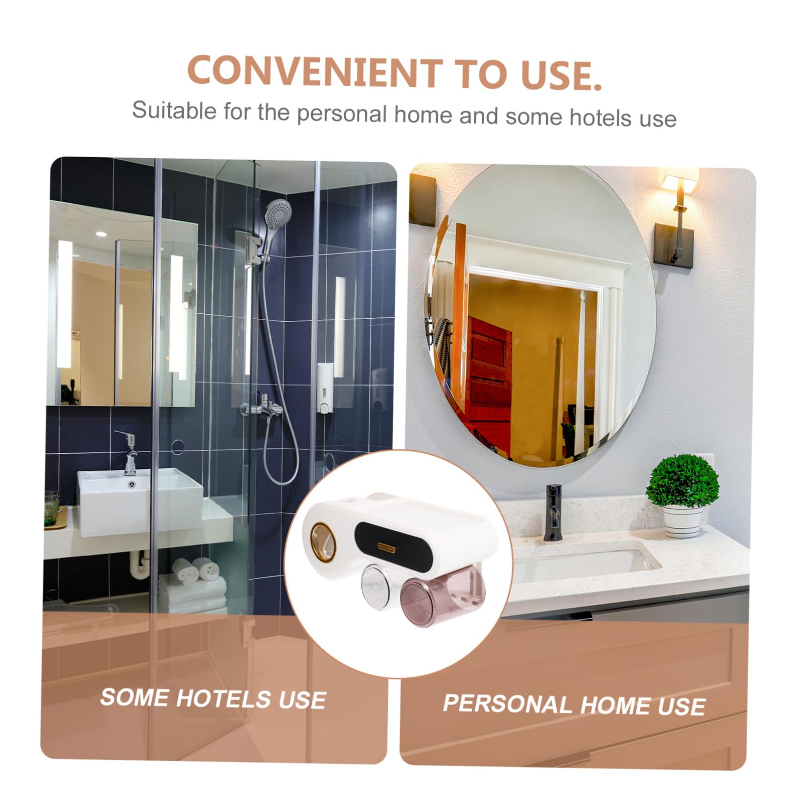 Portacepillos de Dientes de Pared Negro Plástico para Baño