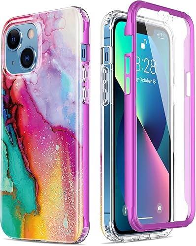 ESDOT - Funda protectora para iPhone 13 6.1 pulgadas, con protector de pantalla integrado, protección de grado militar con diseños modernos para