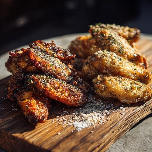 Miniatura 28 de Grumpy Butcher Heritage - Alitas de pollo cocinadas y aptas para microondas, paquete de 2 (20 onzas cada una), con ajo y parmesano de primera