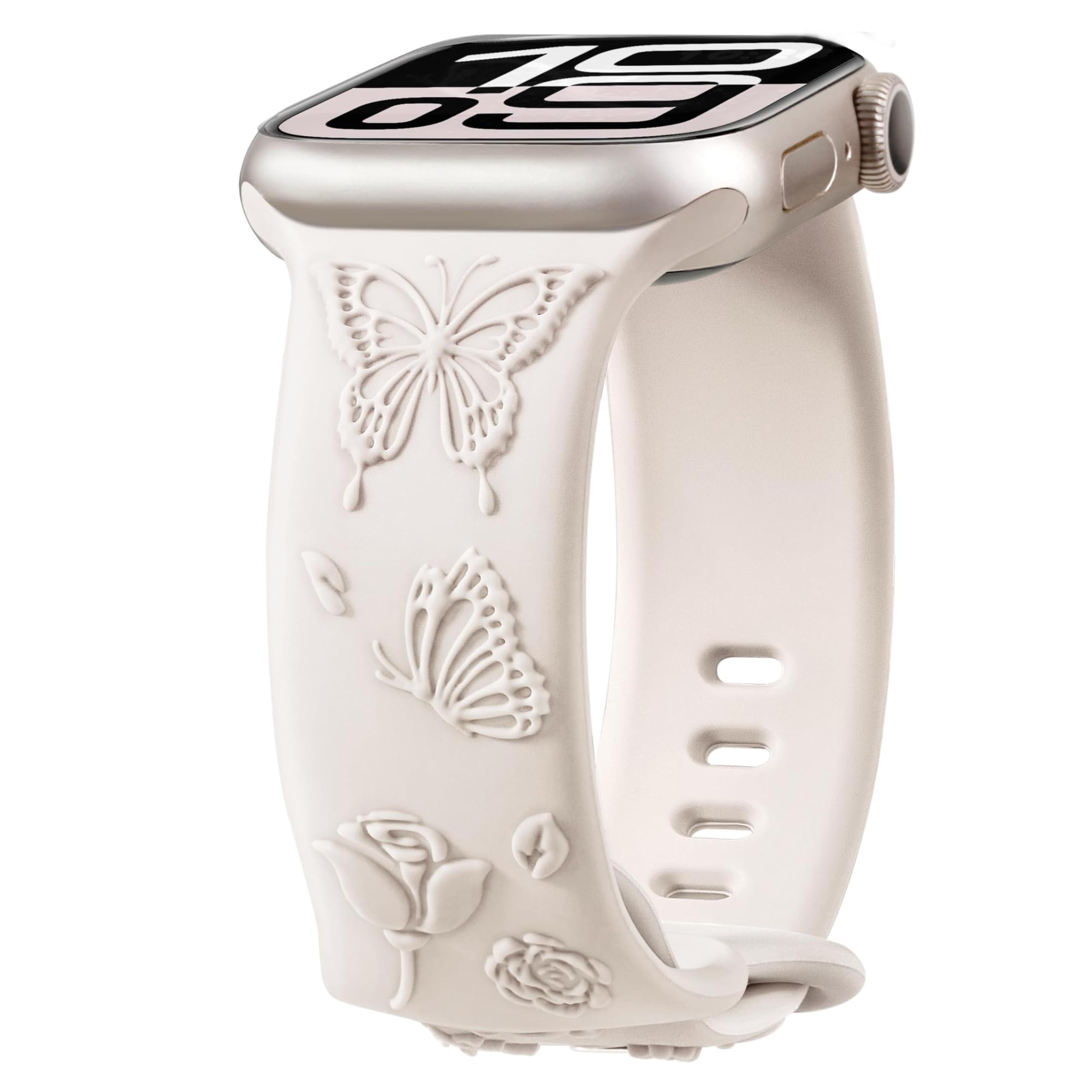 LORENZ Floral 3D Pattern Strap Compatible with Apple Watch 42mm, 44mm, 45mm & 49mm | Soft, Stylish Replacement Band for Women & Girls-image-27