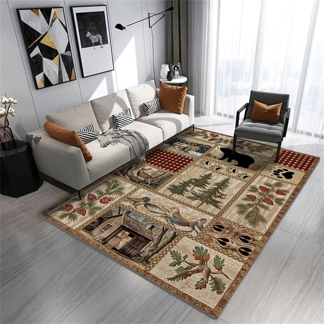 Tapis de salon facile d'entretien 140x300 pliable contre taches bébé