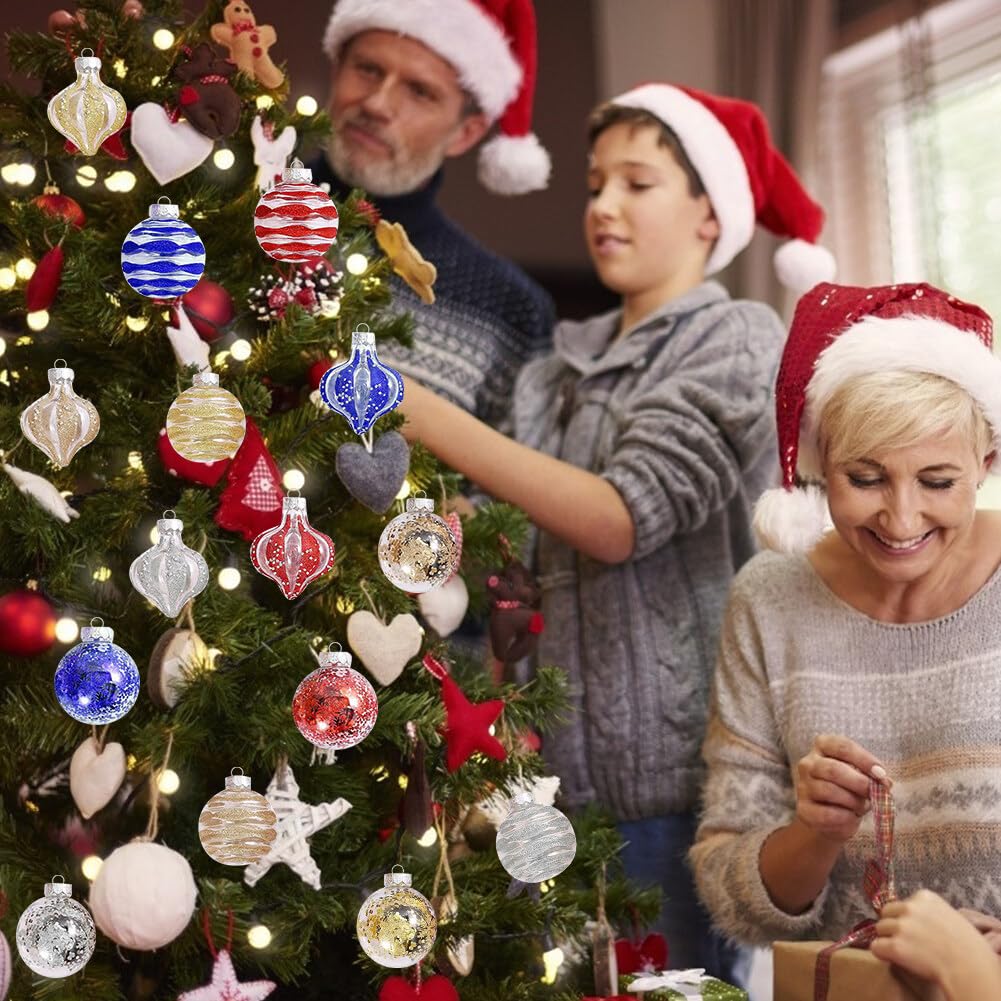 9 Christbaumkugeln 8 Cm – Transparente PET-Kugeln Mit Festlichen Motiven, Bruchsicher Für Weihnachtsbaum-Deko