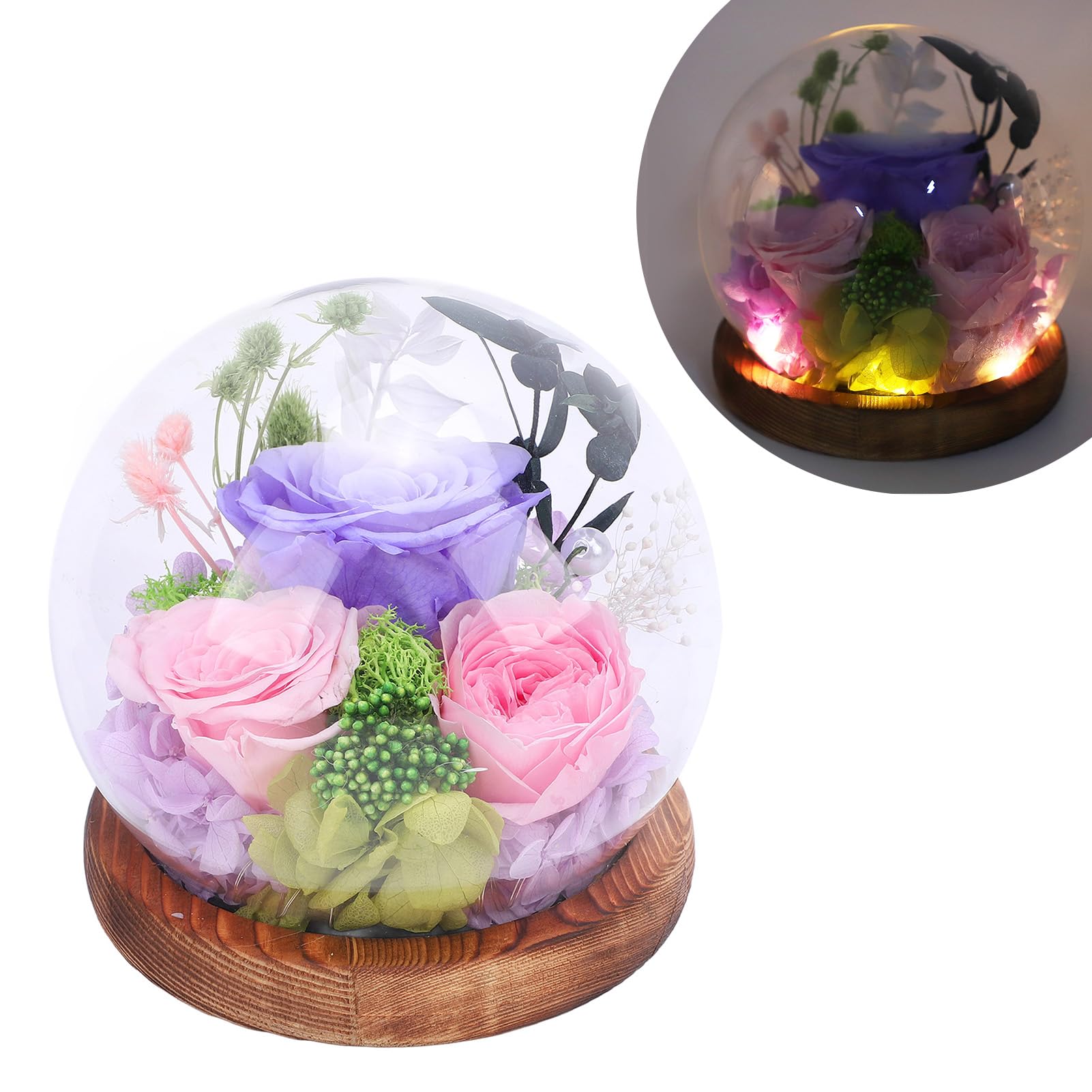 Amazon.com: Flowers Glass Globe Light, Lighted Flowers in Glass