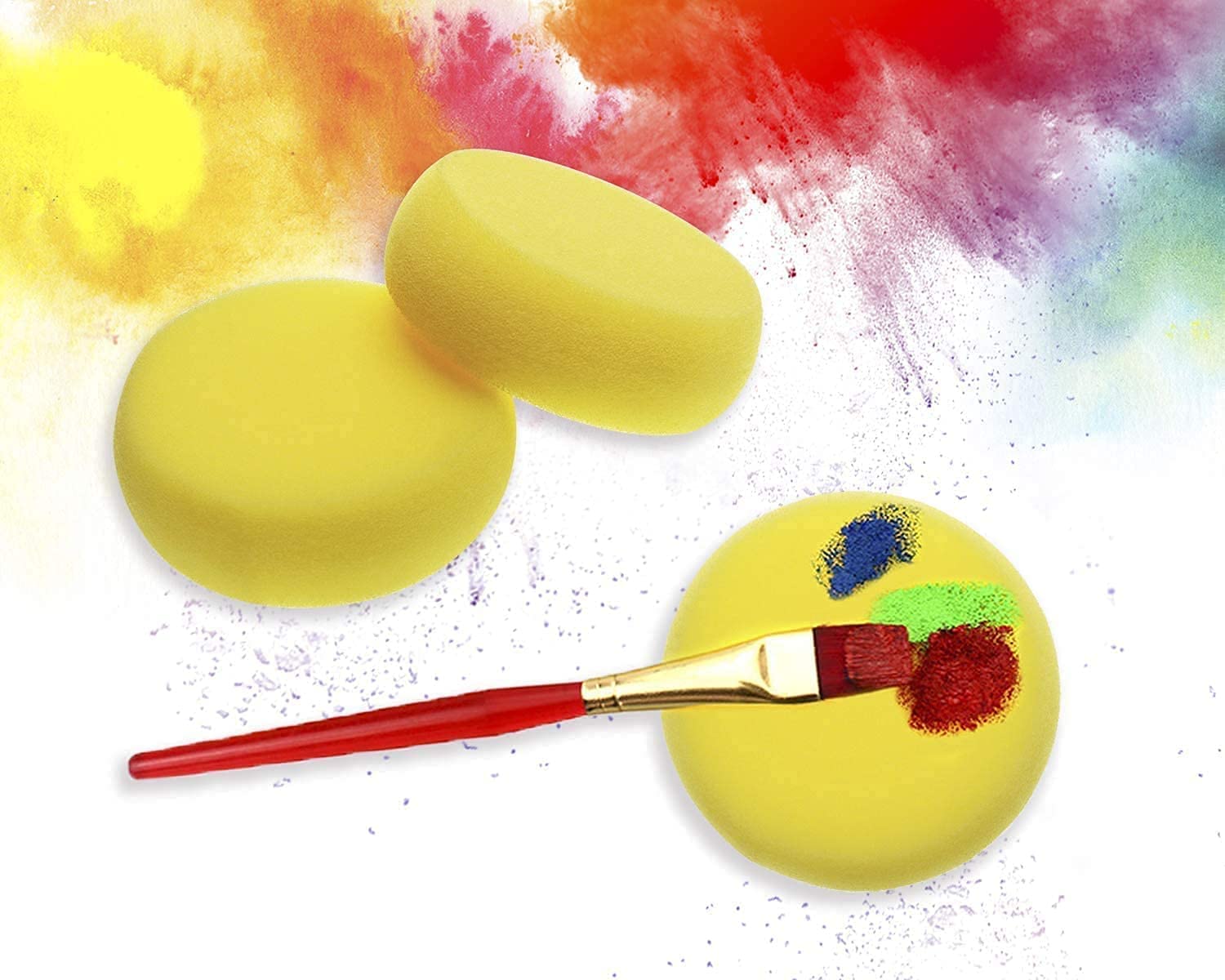 Amazon Brand β Umi Round Synthetic Paint Sponge for Painting, Crafts, Pottery, Cleaning and More (Set of 4 pc) 2