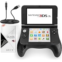 3-in-1 Hand Grip Handle Holder Case Bracket for Nintendo 3DS XL LL with Kick-Stand and Screen Protector,for 3DS LL XL Model Accessories Repair Replacement