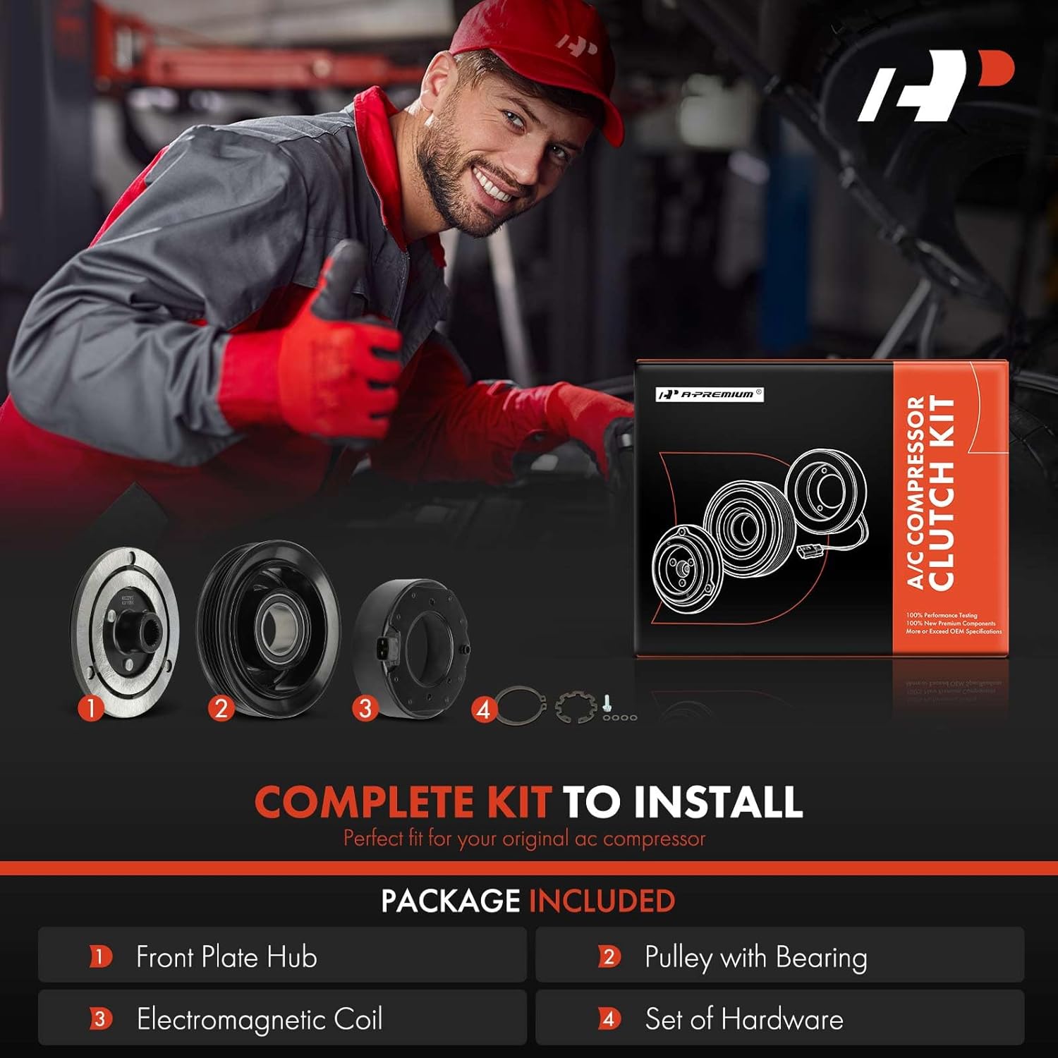 A-Premium A/C Compressor Clutch Kit Compatible with Subaru Outback Legacy 2005 2006 2007 2008 2009 2.5L