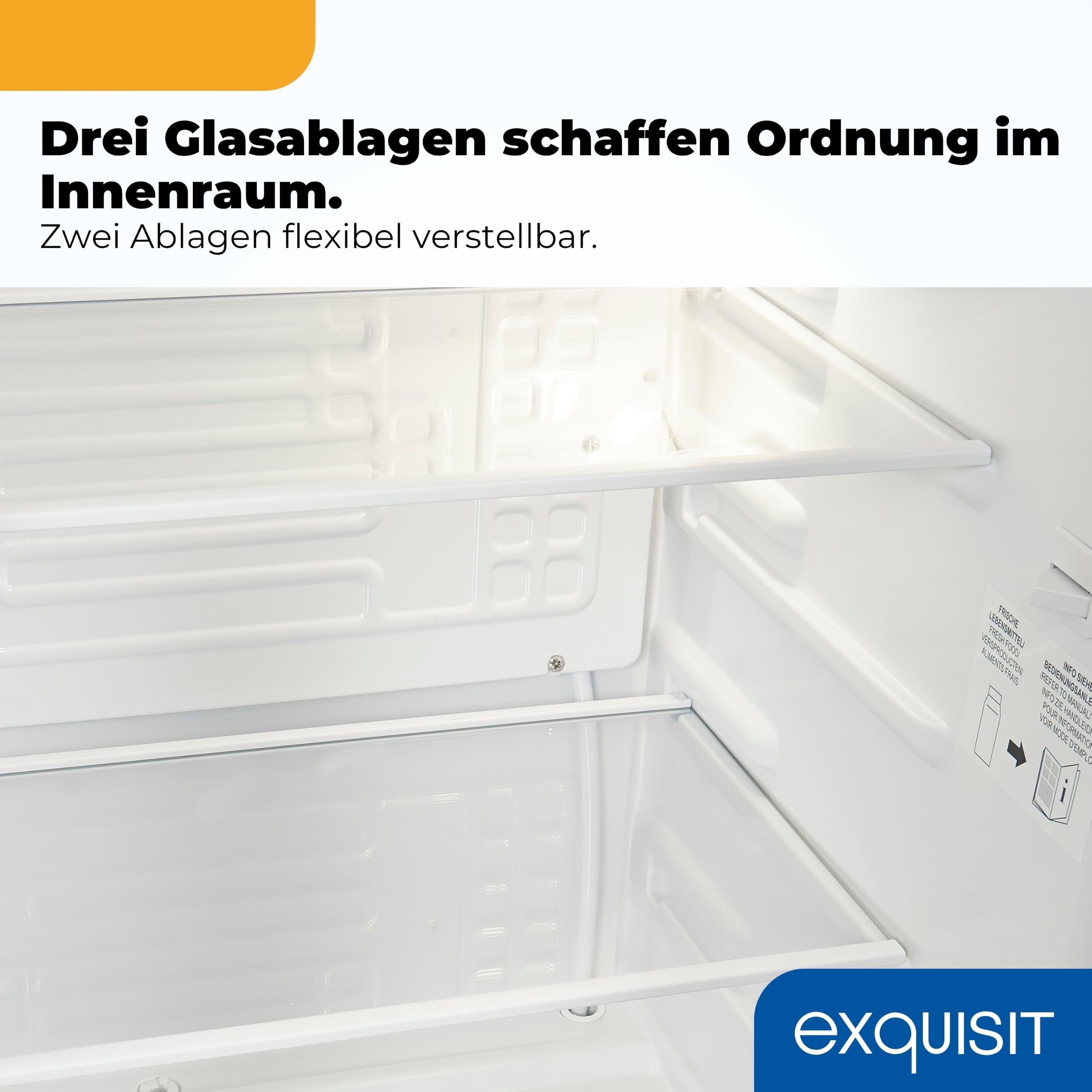 Exquisit Vollraumkühlschrank KS585-V-091E 76 l Energieeffizienzklasse E 41 dB(A) LED-Innenbeleuchtung schwarz