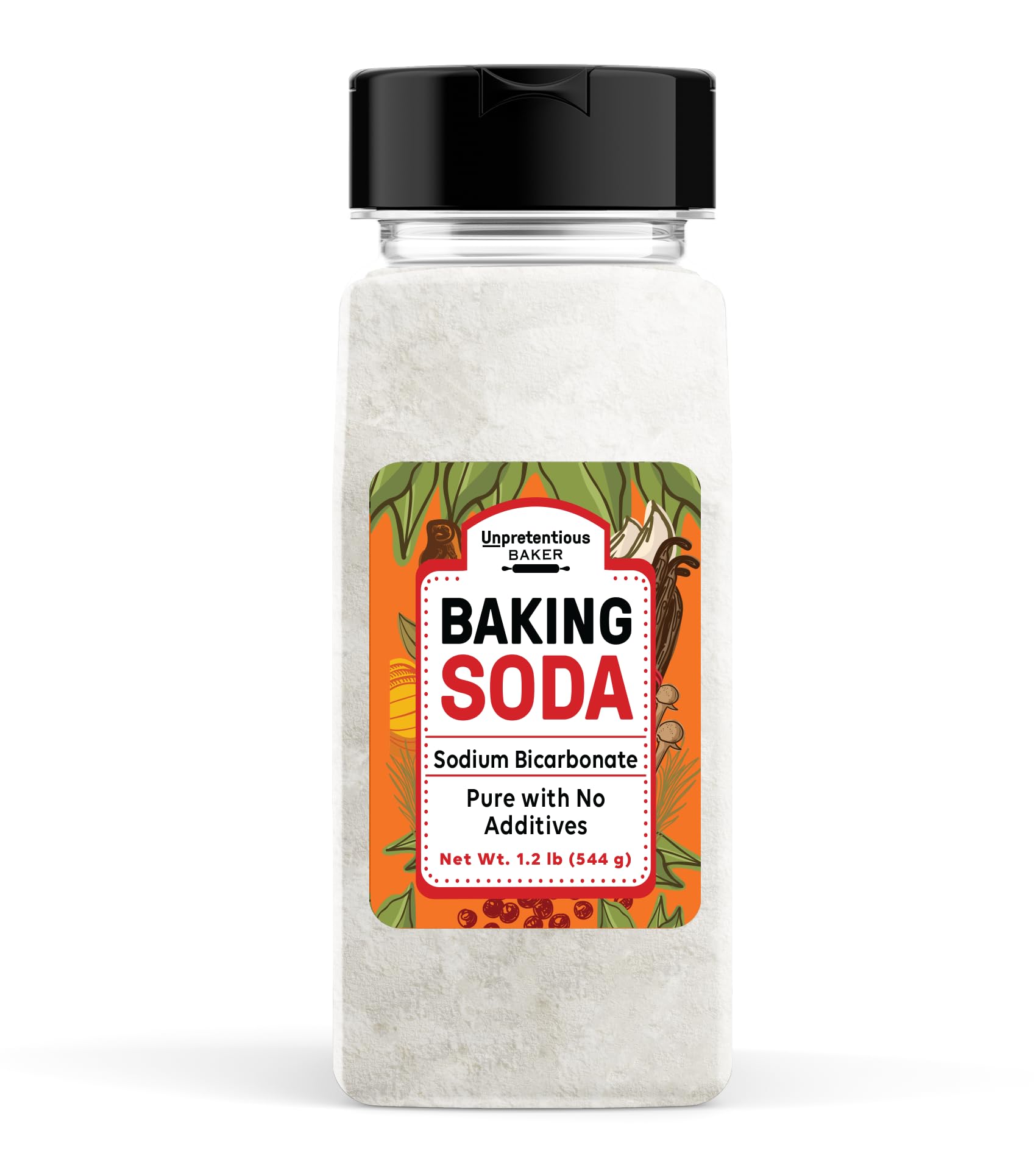 Unpretentious Baking Soda, 2 Cups, Natural Leavening Agent, Convenient Dual-Purpose Shaker Lid (19.2 Ounce)