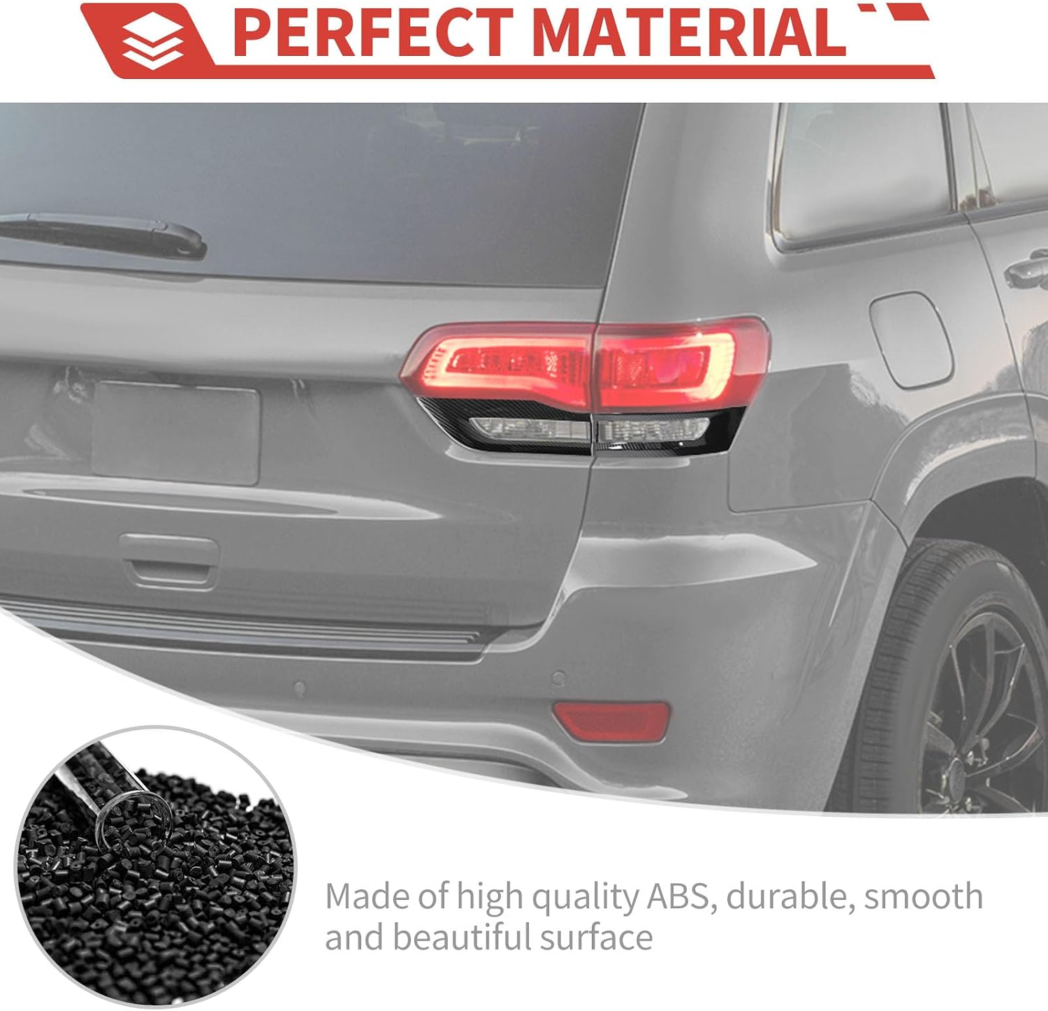 Taillight Cover Fit for Jeep Grand Cherokee 2014-2020 Tail Lamp Trim Rear Light Decoration Exterior Accessories