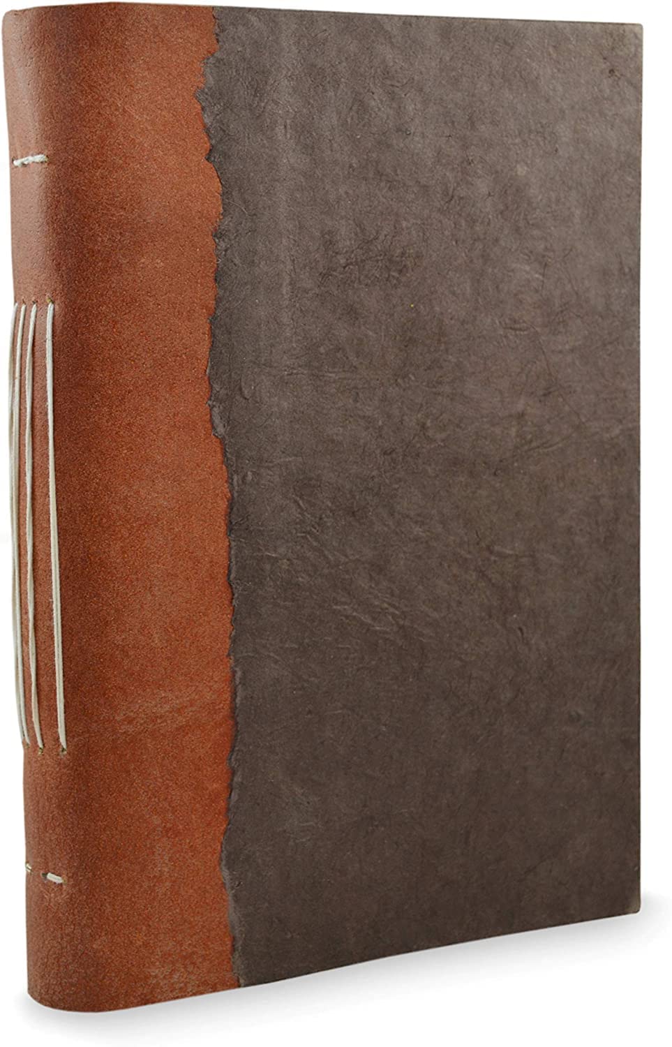 Kathmandu Valley Co. Nepali Collector Vintage Journal, Leather & Lokta Writing Hardcover Office Notebook Planner with Handmade Paper. Made in The
