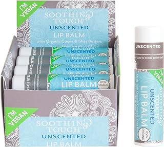 Soothing Touch Unscented Vegan Lip Balm, 0.25 Ounce - 12 per case.