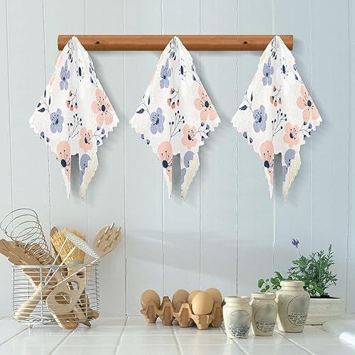 Miniatura 5 de FRODOTGV Spring Flowers Small Floral Quality Decor Microfiber Dish Drying Towel Absorbent Set of 6 Cooking Towels for Restaurant Coffee