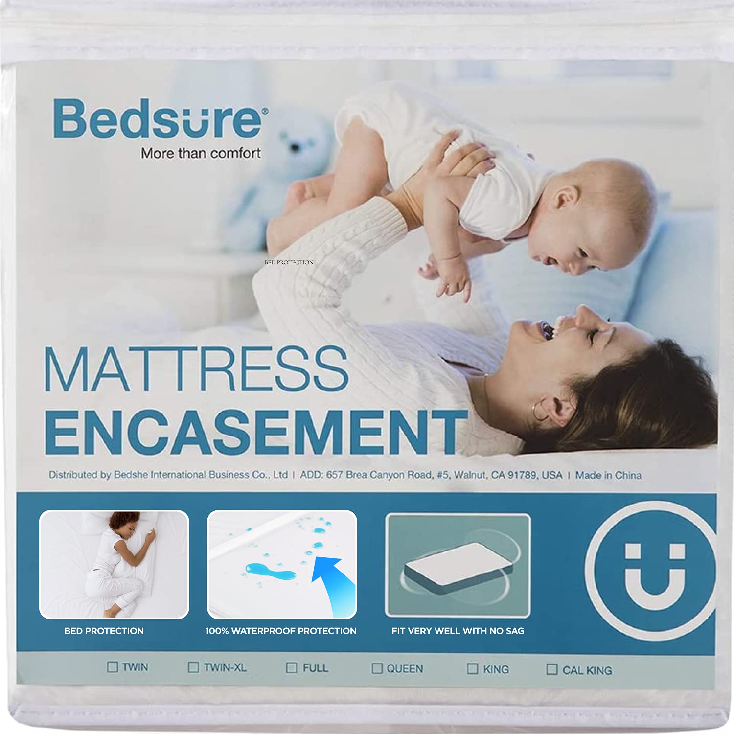 Bedsure Twin Mattress Protector with Zipper Mattress Cover Single Waterproof Mattress Encasement - Up to 12 inches