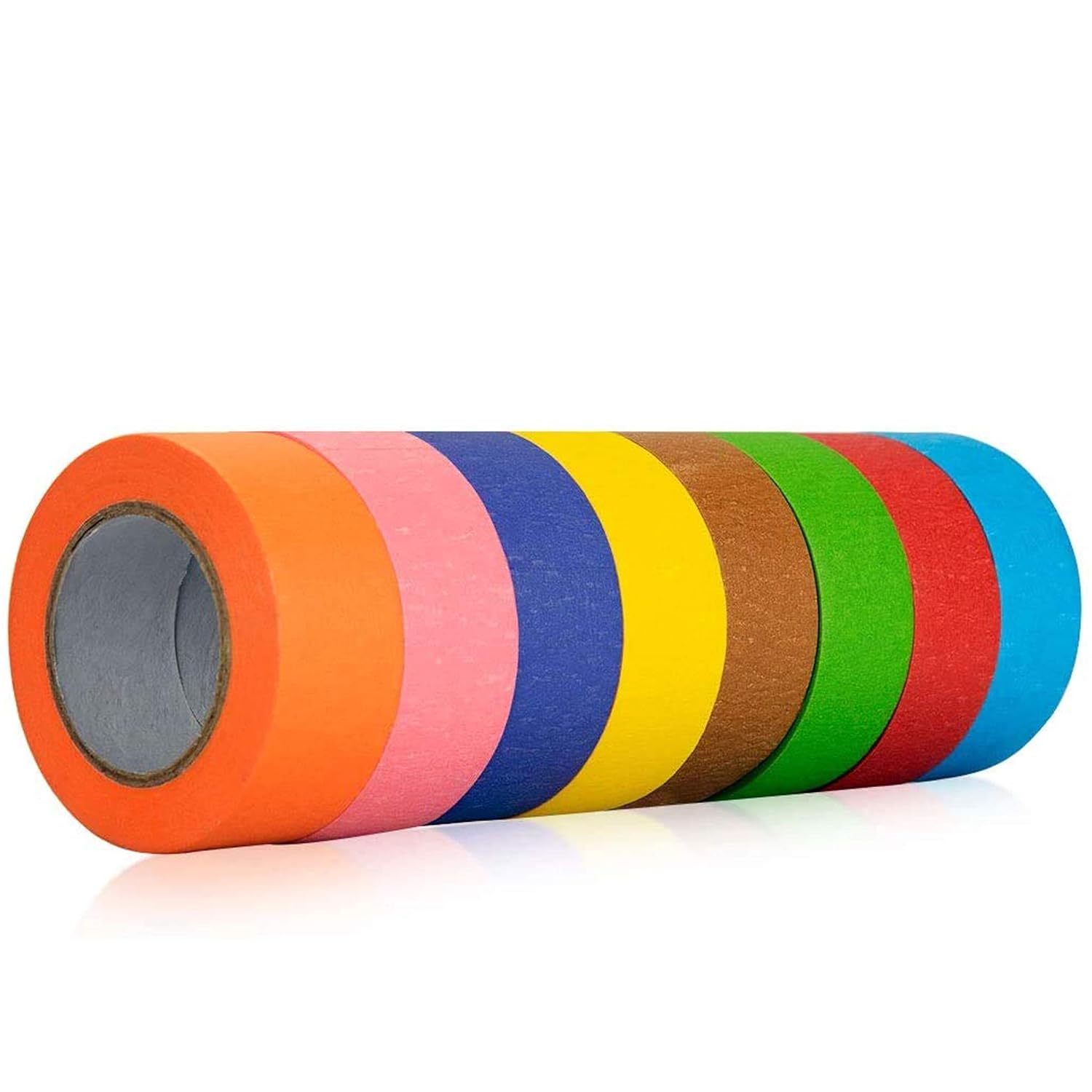 8 Roll Colored Masking Tape, 1.5 Inch Wide Craft Rainbow Masking Tape Labeling Tape Roll for DIY, Art, Coding and Labeling, 8 Colors, 80 Yards Total: Tools & Home Improvement