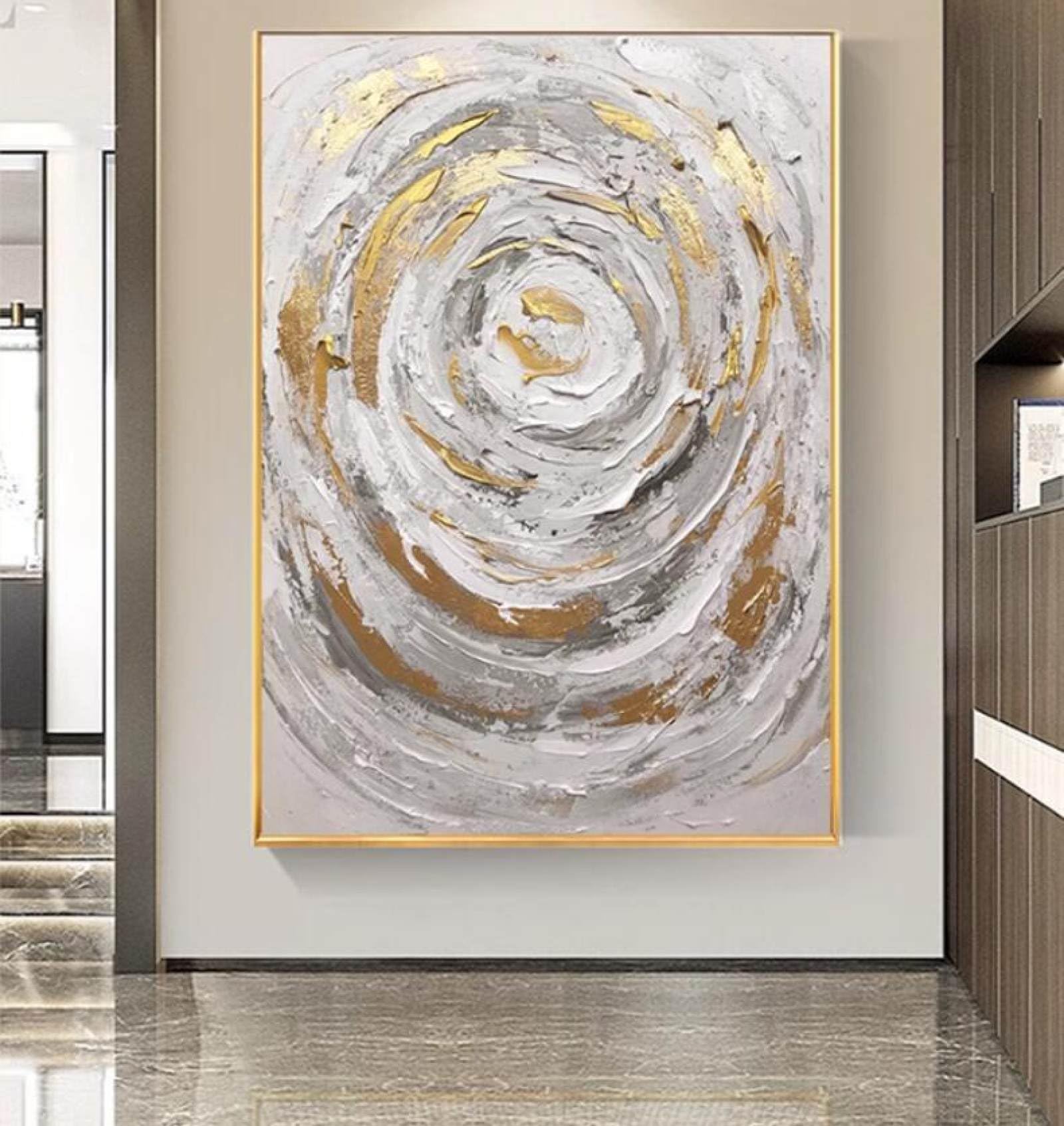 Peinture à l'huile abstraite moderne peinte à la main sur toile art mural luxe