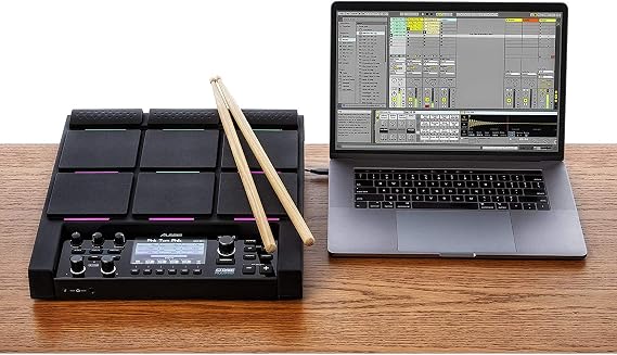 Alesis Strike Multipad - 9-Trigger Percussion Pad with RGB Backlighting, Sampler, Looper, On-Board 2-In/2-Out Soundcard, Sample Loading via USB Thumb Drives and Radiant 4.3-Inch Display