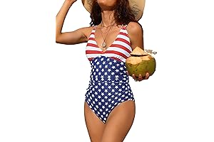 Tummy Control One Piece Swimsuits for Women Ruched Bathing Suits with Strappy...