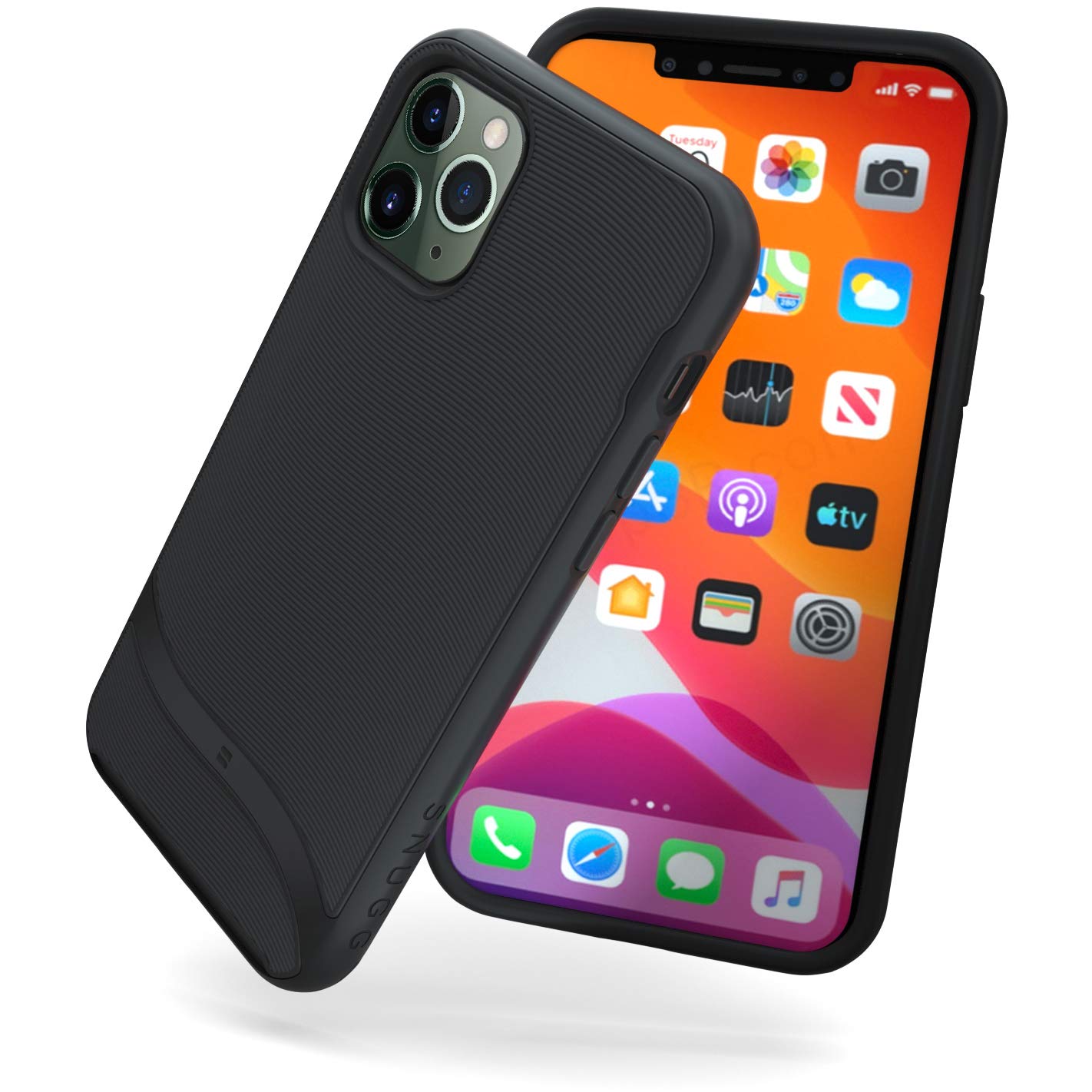 SnuggiPhone 11 Pro (2019) Case - Slim Cover Protective Pulse Series Silicone Shockproof - Blackest Black