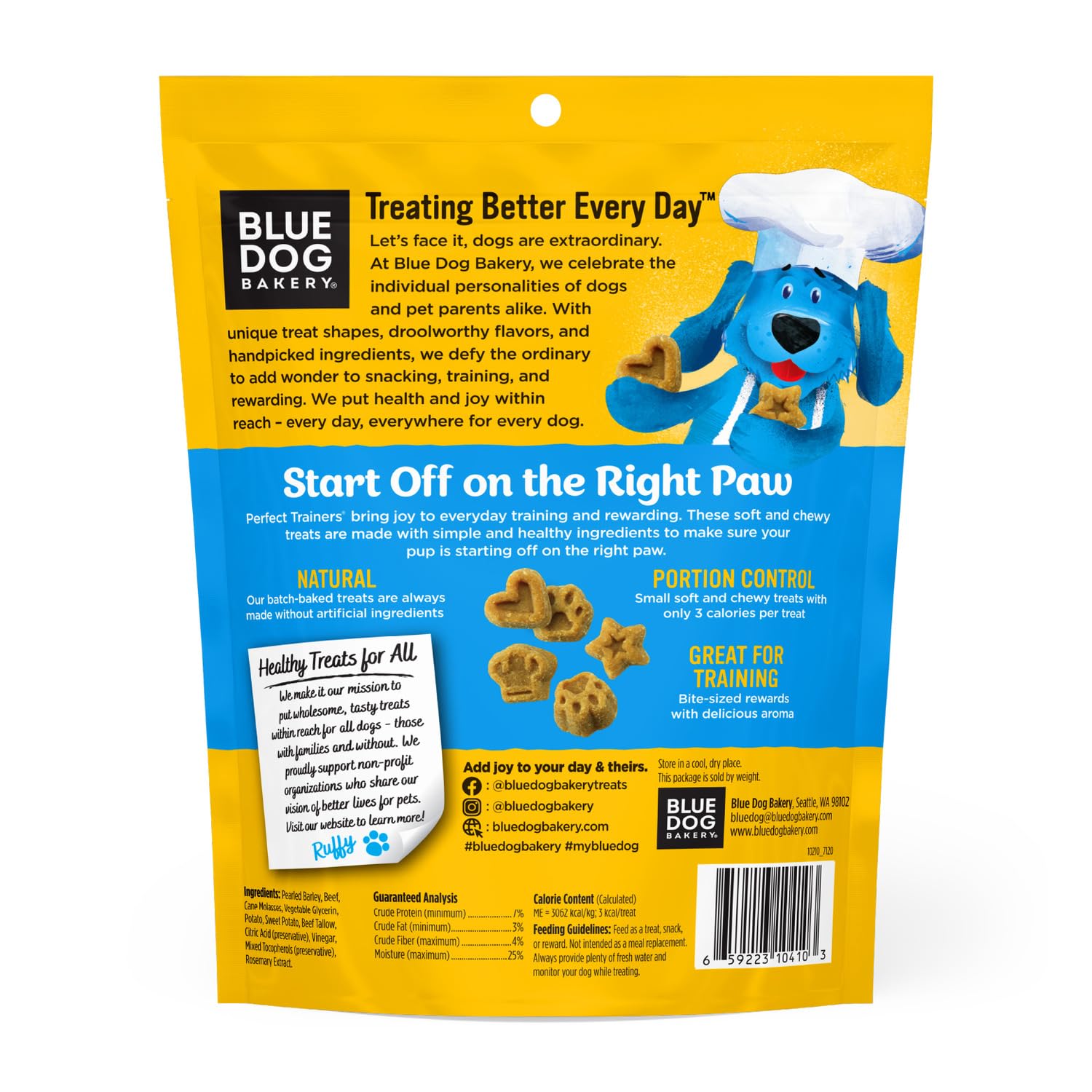 Blue Dog Bakery Perfect Trainers, Mini Dog Training Treats, Soft & Chewy, Made w/USA Beef, Healthy Treats, All Natural, Extra Small, 6 oz (Pack of 1) - image 3