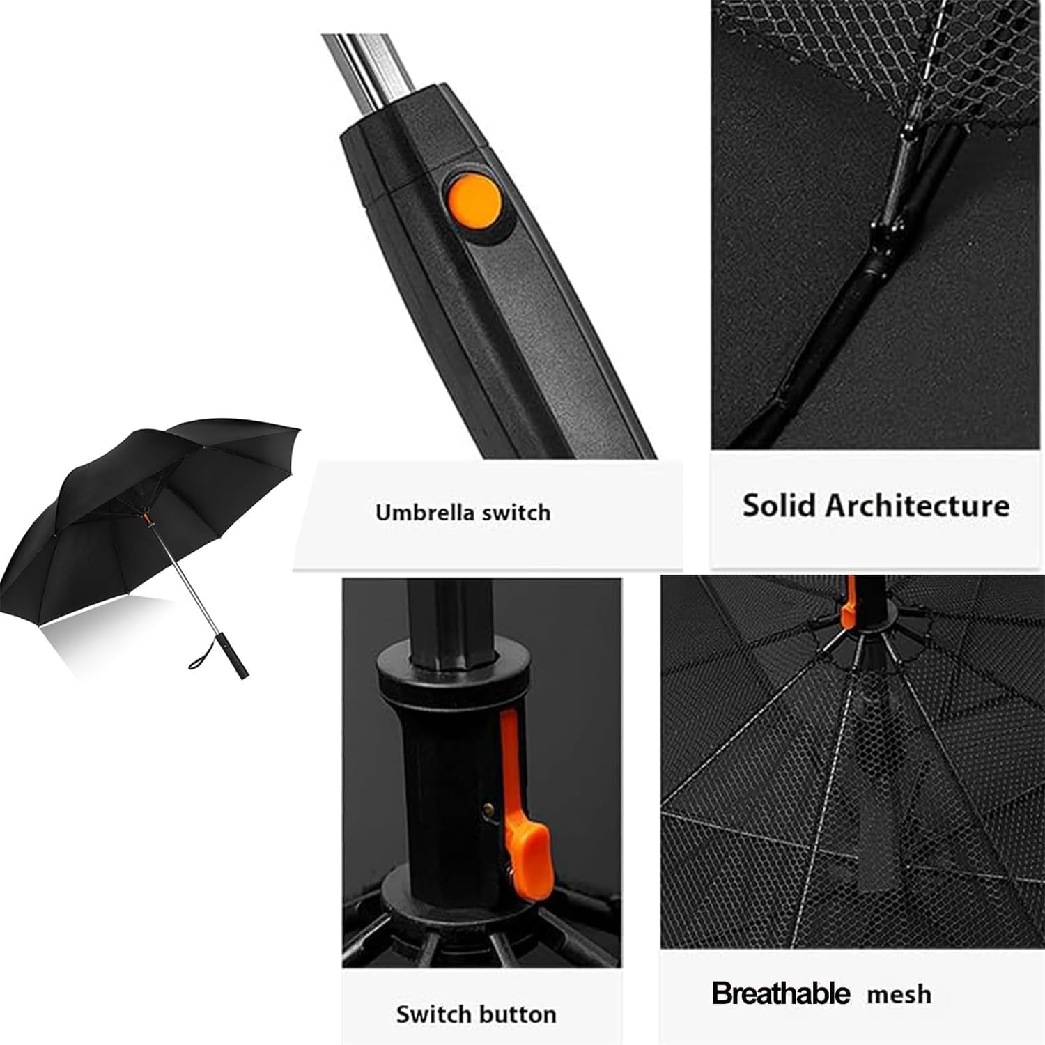 3-in-1 paraplu met ventilator en nevelspray USB oplaadbare zomer zonnescherm ventilator paraplu, Stijl 1